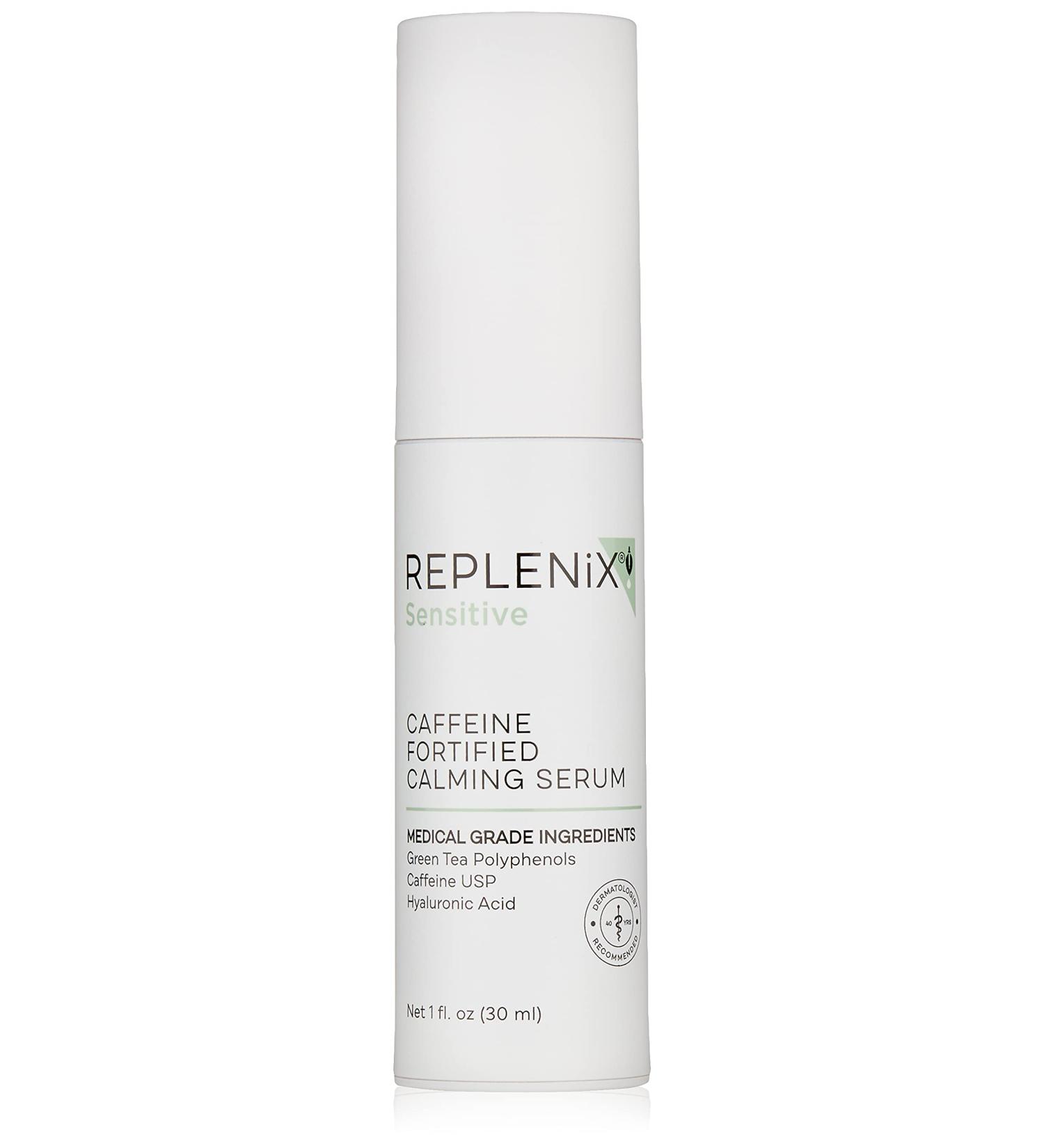 Replenix Caffeine Fortified Calming Serum - Hyaluronic Acid Skin Treatment for Sensitive Skin - Reduces Redness - 1 Fl Oz - Buy Online on GoSupps.com