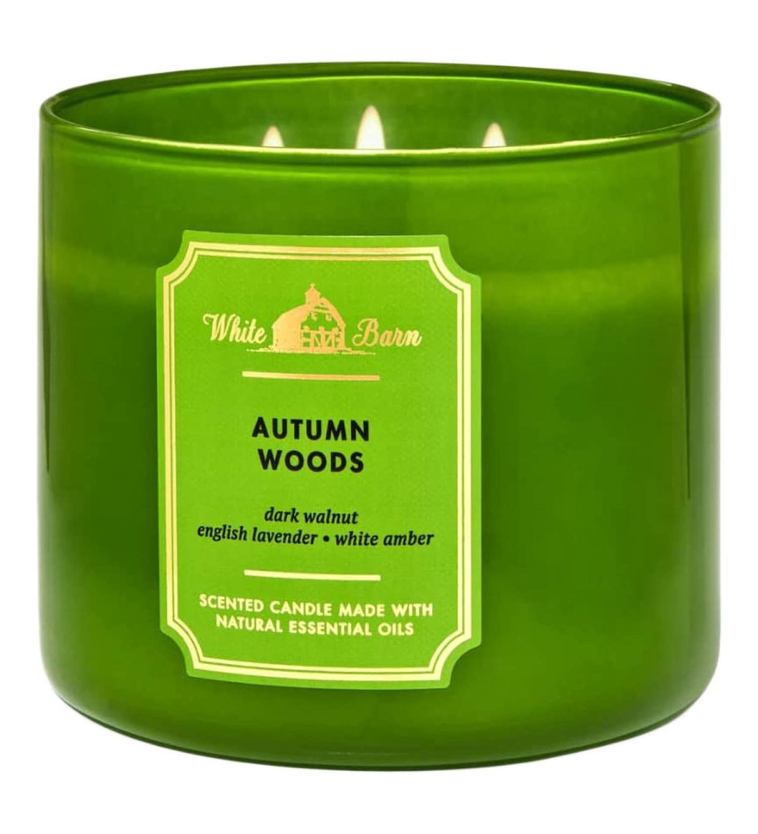 Bath & Body Works 3-Wick Candle with Essential Oils - Autumn Woods | 14.5 oz - Shop Internationally - Buy Online on GoSupps.com