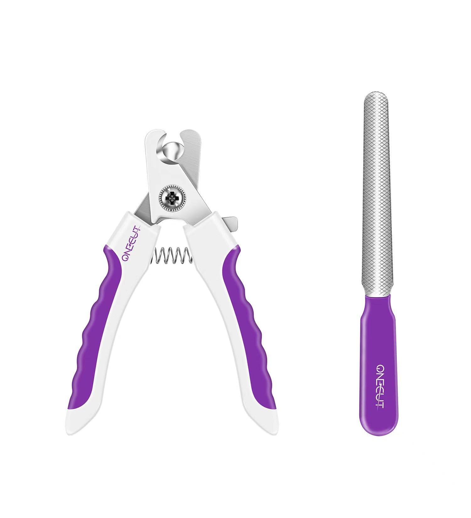 OneCut 4.7 Small Dog & Cat Nail Clipper - Stainless Steel Trimmers for Small Animals - Professional Quality Pet Nail Clipper in Purple - Buy Online on GoSupps.com