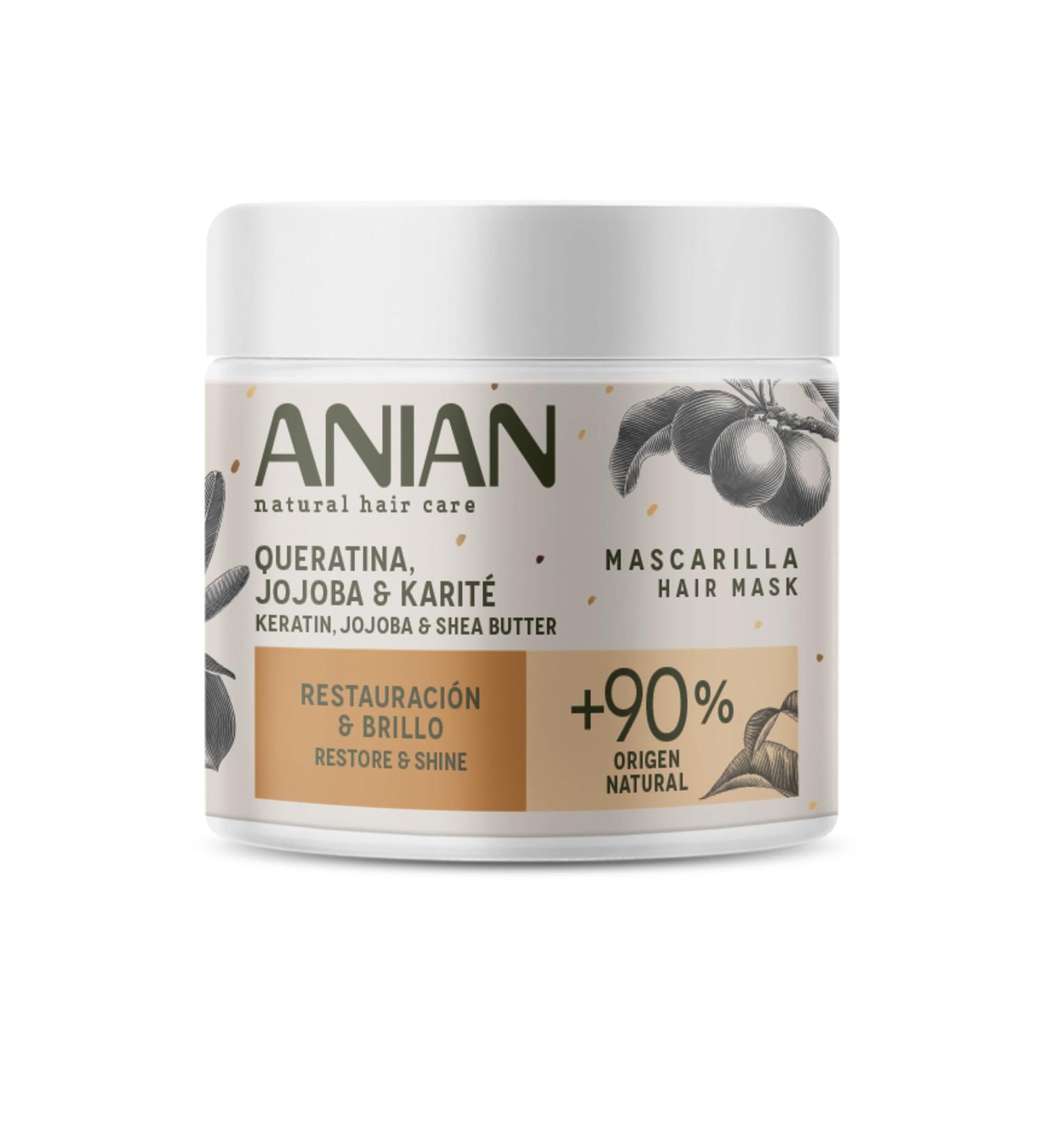  ANIAN ANIAN - Keratin Jojoba and Shea Mask 350 ml for damaged and frizzy hair restoring and shine deeply nourishes and restores hair controls frizz - Buy Online on GoSupps.com