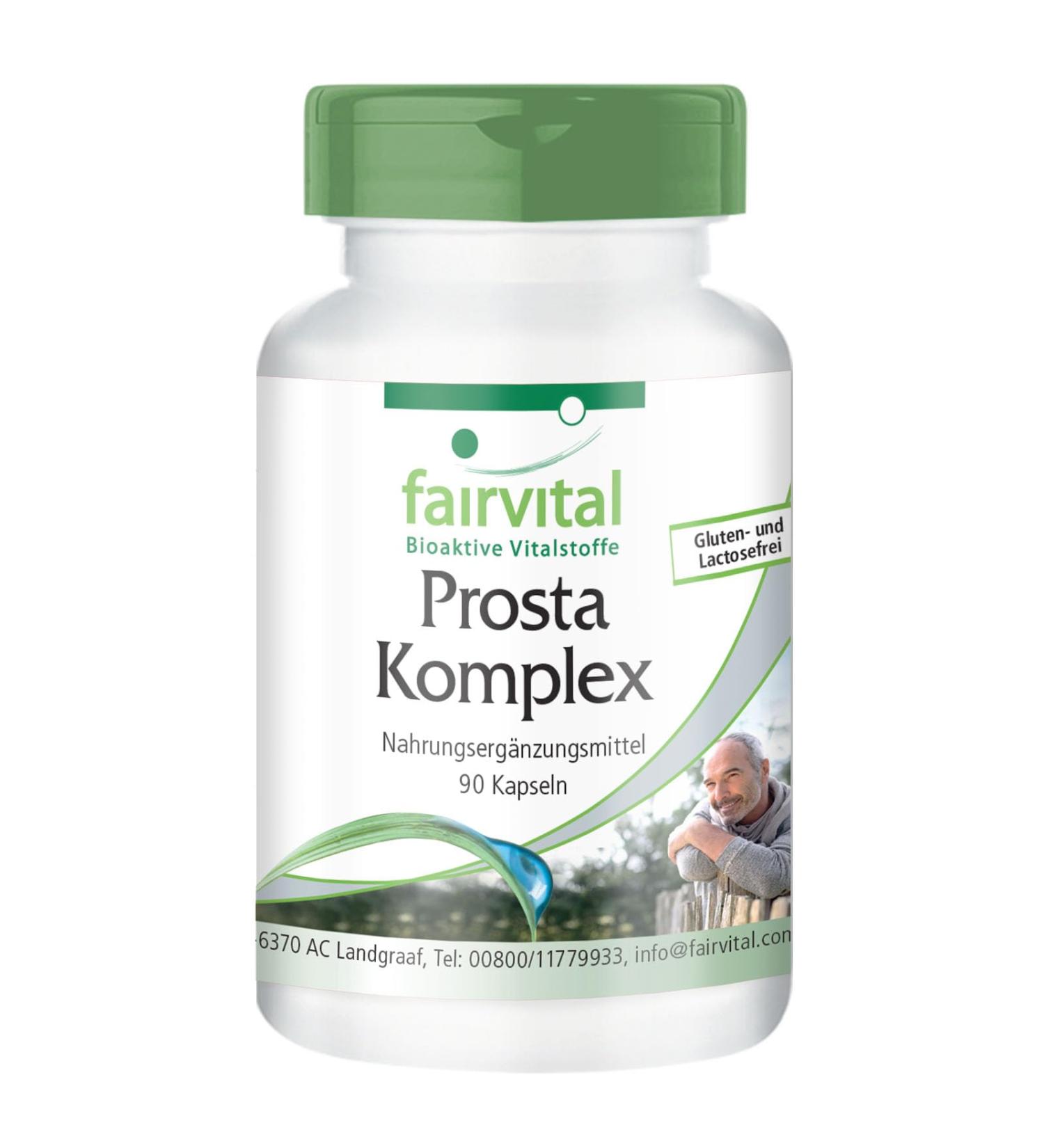 Fairvital Prosta Complex - High Dose Vegan Supplement with Selenium Zinc Saw Palmetto & Lycopene - 90 Capsules for Optimal Prostate Health - Buy Online on GoSupps.com