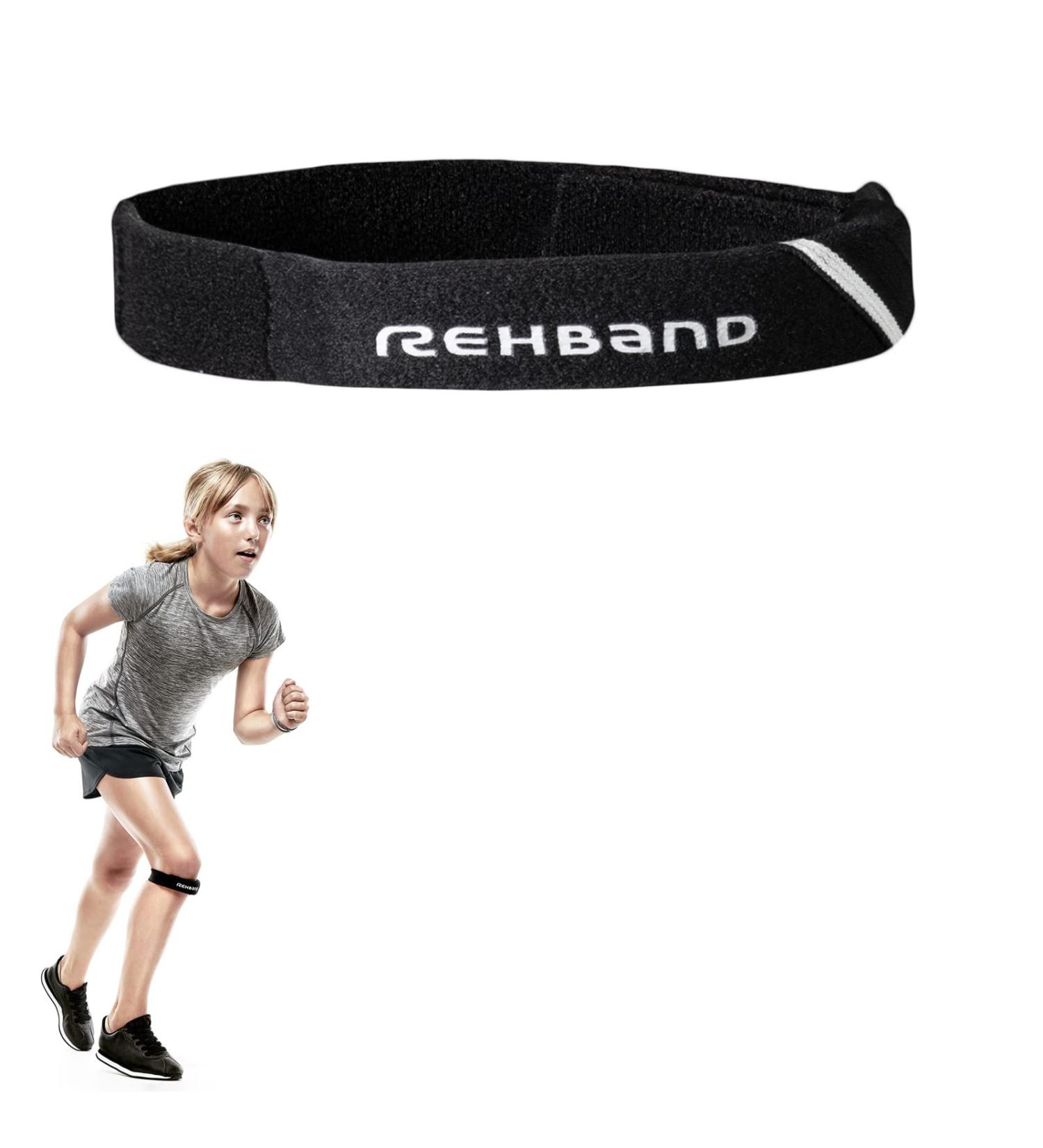Rehband Patella Knee Strap for Children | Junior Patella Support Band | Pressure Pad for Runners Knee & Patella Tip Syndrome - Black One Size - Buy Online on GoSupps.com