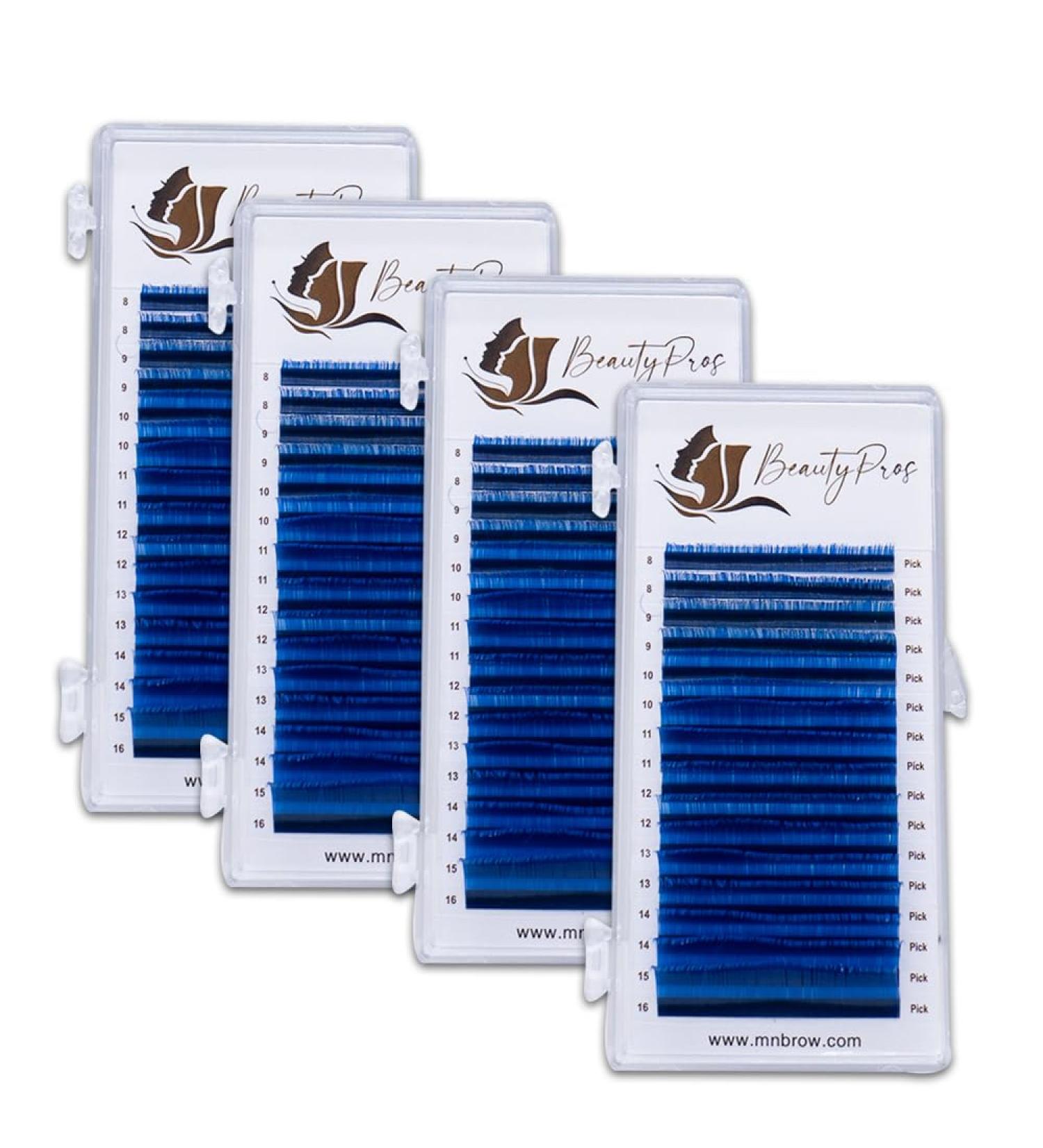 Professional Eyelash Extension Kit | Curl B C D J & M | Volume Supplies Mix Tray (8-16mm) | 0.03-0.20mm Thickness - D-Curl 0.07mm (Blue - Buy Online on GoSupps.com