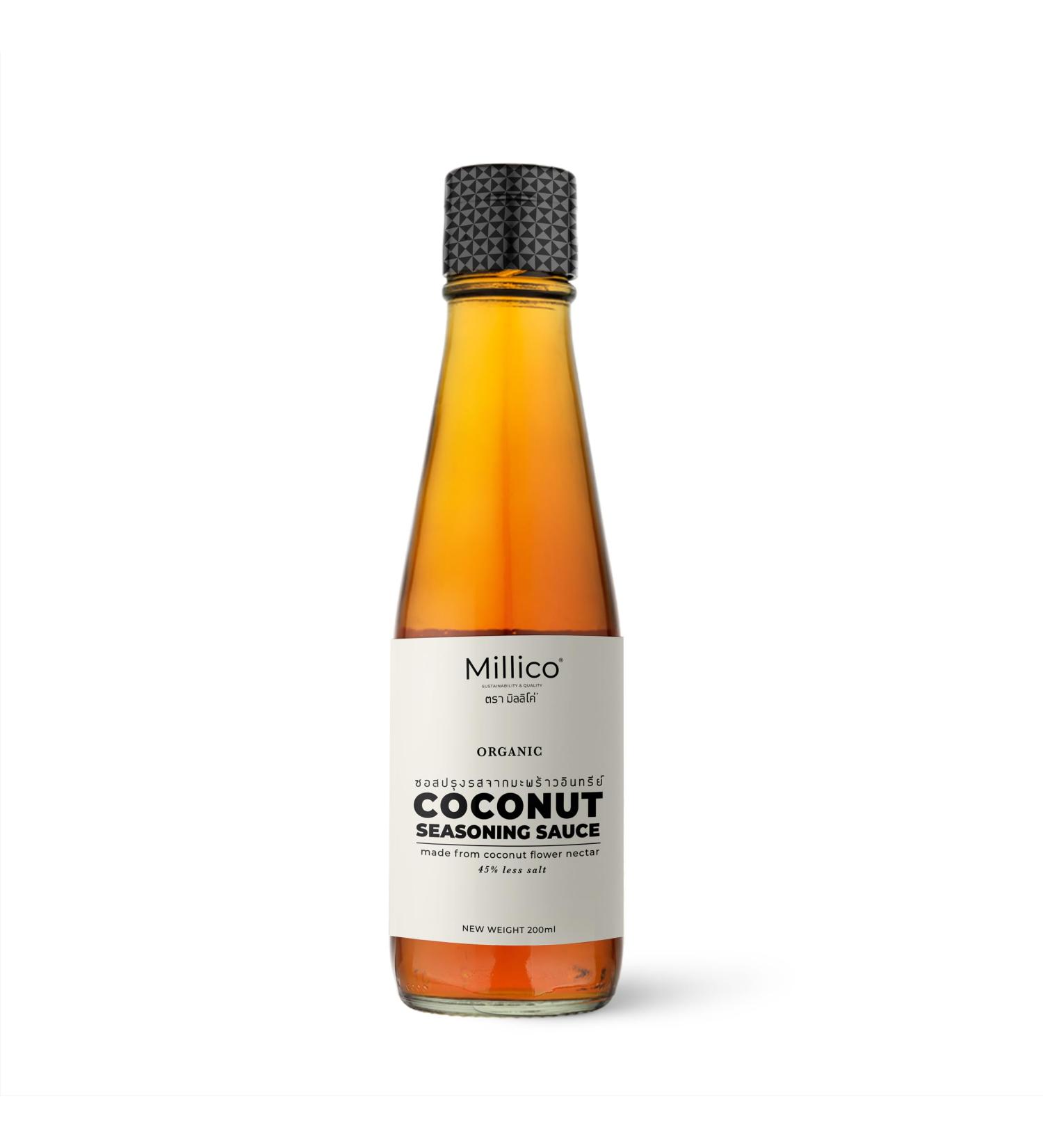 Millico Organic Coconut Seasoning Sauce 200ml - Ideal for Thai Cuisine | Soy-Free, Low Sodium & Made from Coconut Flower Nectar - Buy Online on GoSupps.com