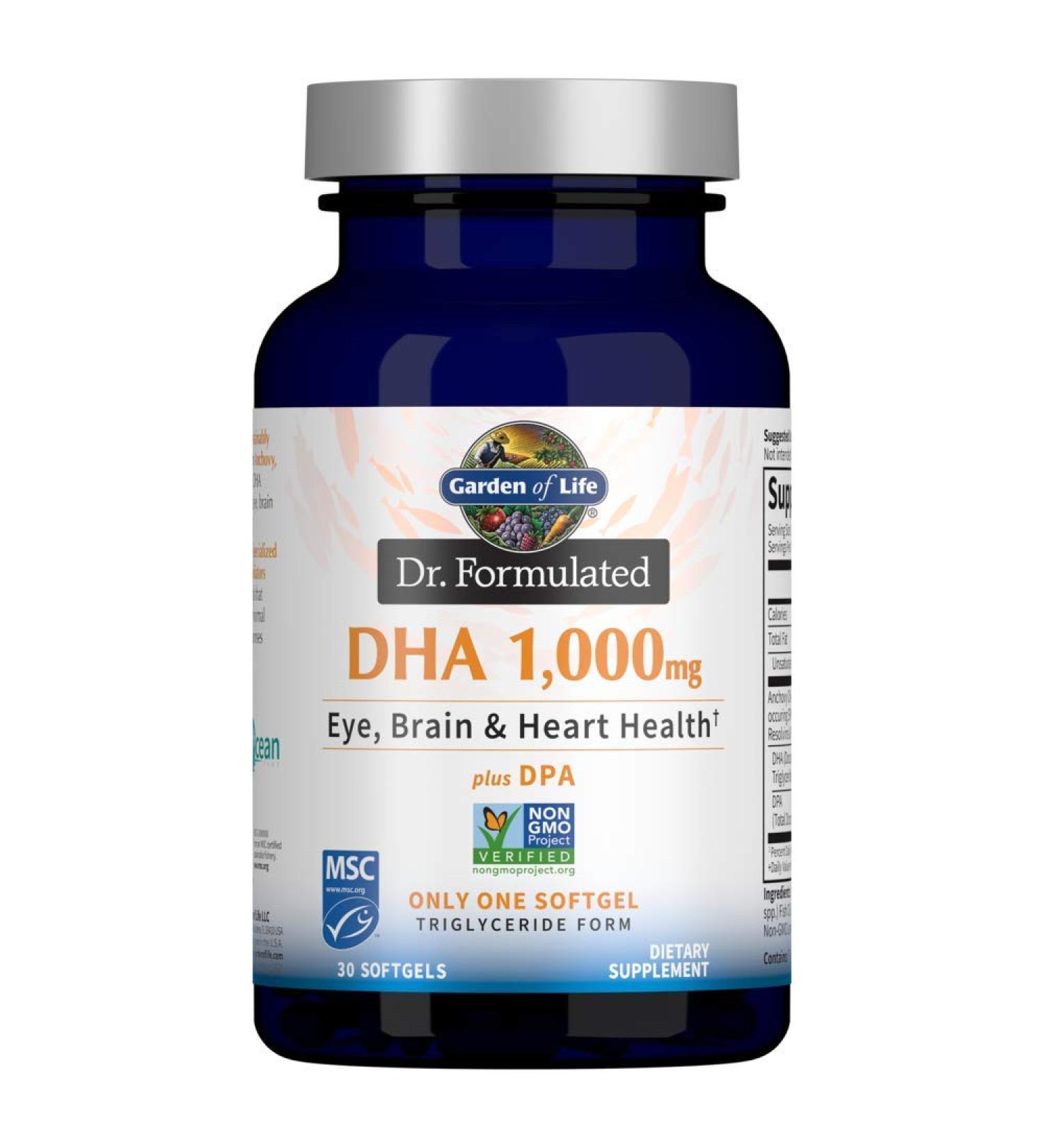 Shop Garden of Life Dr. Formulated DHA 1000 mg Lemon - 30 Softgels | Omega-3 Supplement - Buy Online on GoSupps.com