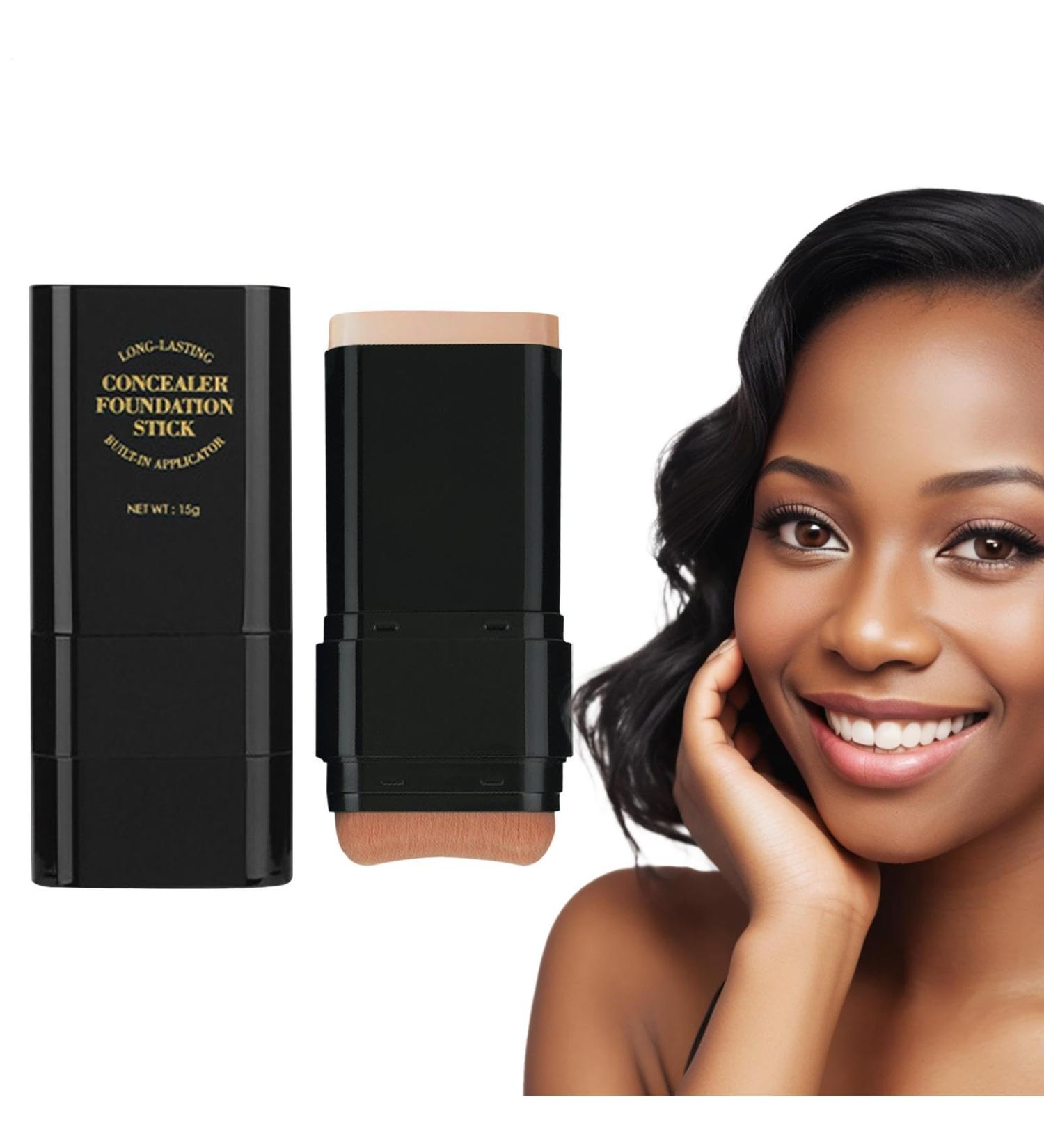 Full Coverage Foundation Stick | 15g Skin-Fitting Foundation Concealer - Double-Headed Face Cream for Girls Long-Lasting Under-Eye Cream - Buy Online on GoSupps.com
