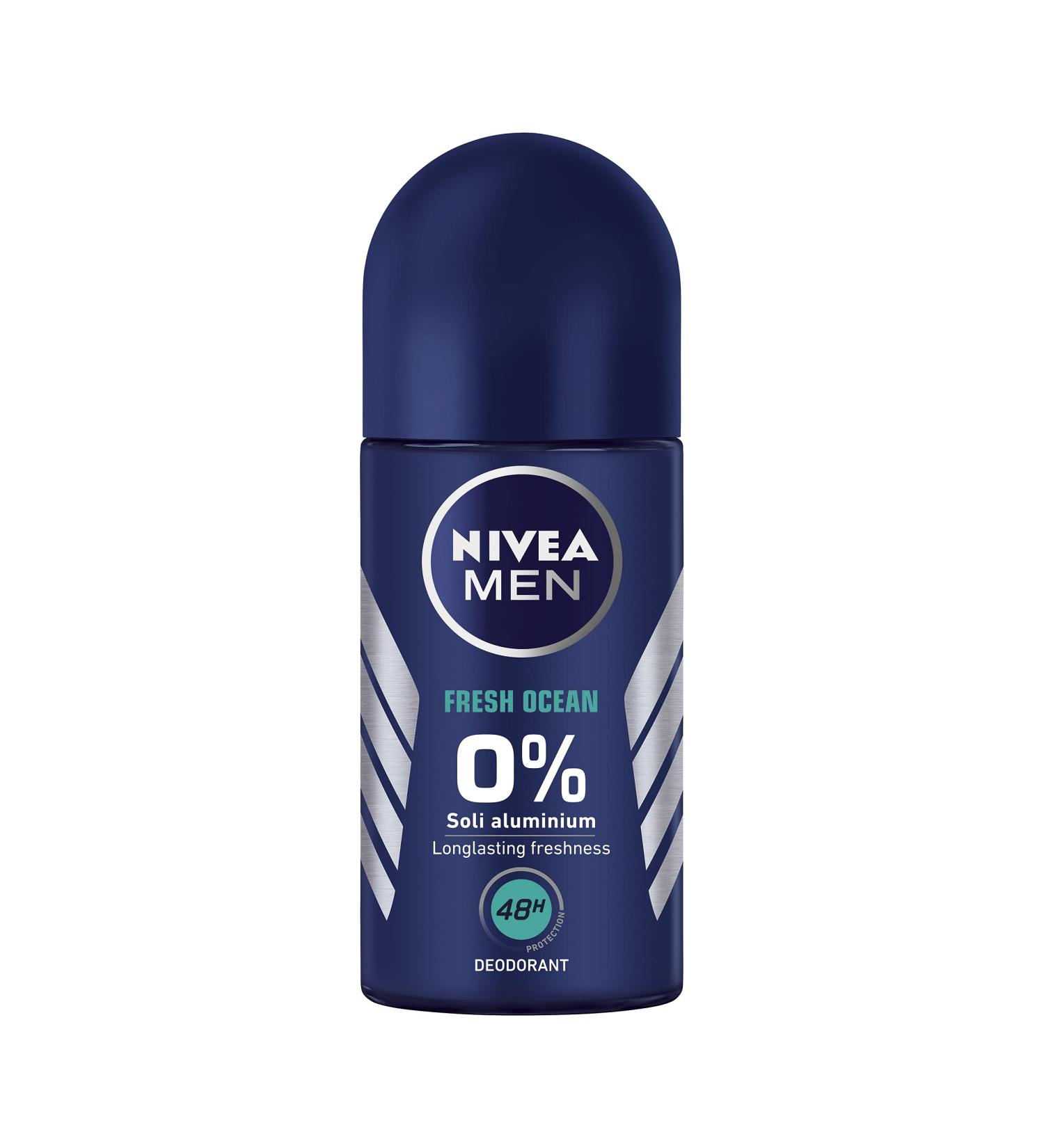 NIVEA MEN Fresh Ocean 48 H Antiperspirant 0% Aluminum Salt Roll-on for Men 50 ml - Buy Online on GoSupps.com