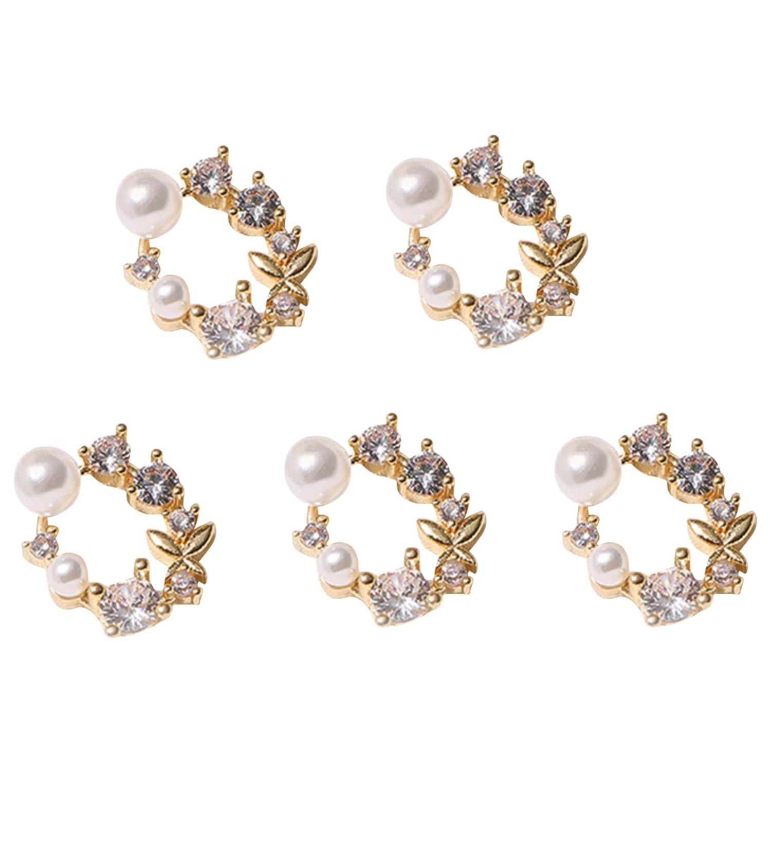 FEIlei Crown Nail Art Charms Zircon Nail Rhinestones Alloy Butterfly-Nail Crystal-Pearl - Buy Online on GoSupps.com