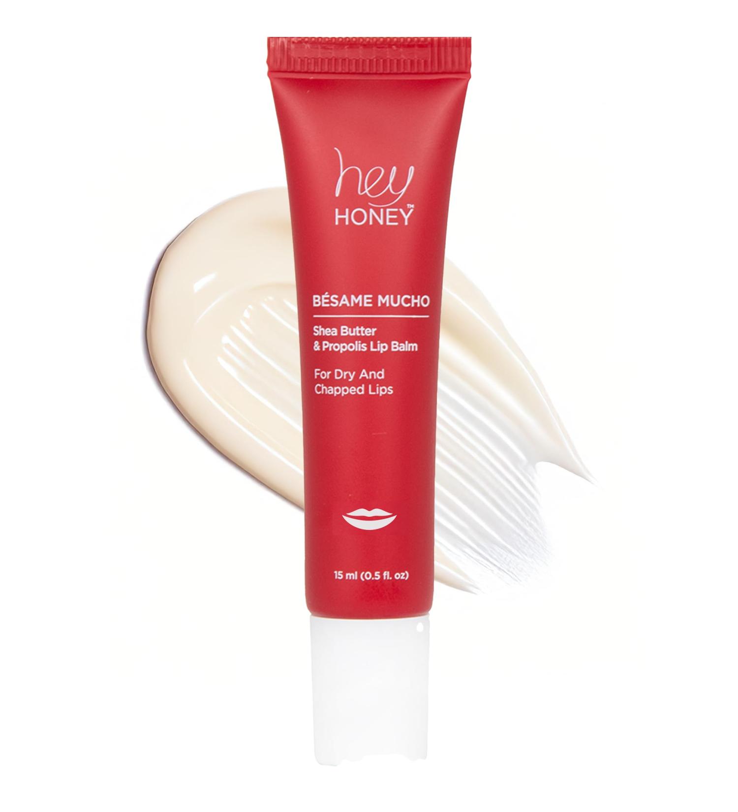 Hey Honey Skincare B same Mucho Shea Butter & Propolis Lip Balm | Intensive Hydration for Dry Chapped Lips Natural Moisturizing Lip Repair Treatment | 0.5 oz - Buy Online on GoSupps.com