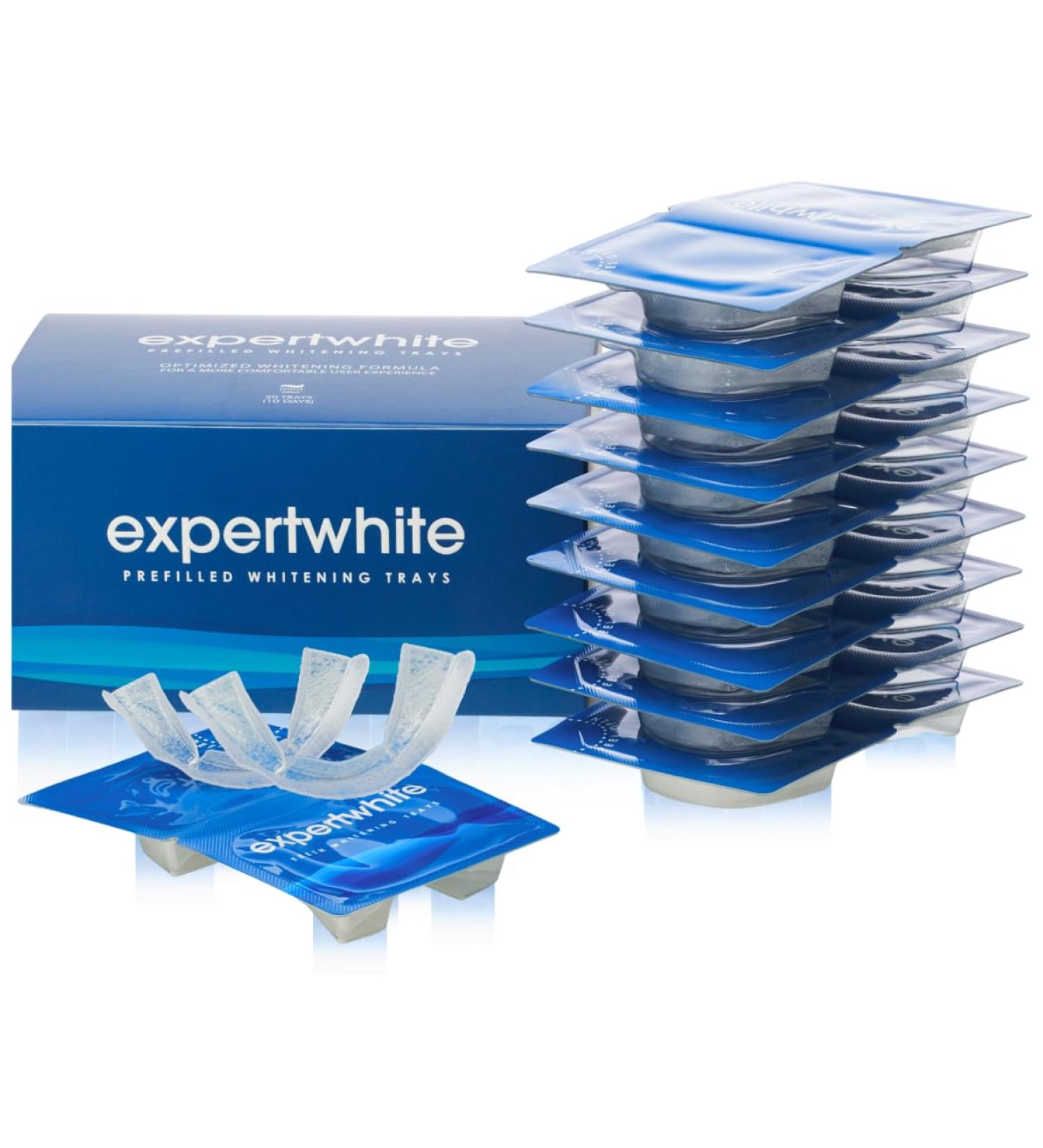 ExpertWhite Max Glow Trays 12HP Prefilled Teeth Whitening Trays 10 Treatments 12% Hydrogen Peroxide Gel. Custom-Fit. Enamel Safe. On-The-Go Better Than Strips. Suitable Sensitive Teeth. - Buy Online on GoSupps.com