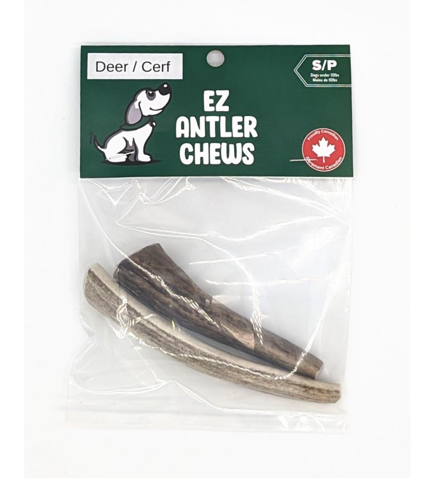 EZ Antler Chews - Deer Antlers for Dogs - Small Whole (2 Pack) - Dogs Under 10Lbs - Dog Treats Dog Chews - Marrow Bone Dog Treats - Naturally Shed Preservative Free Cruelty Free - Antler Dog Chew - Buy Online on GoSupps.com