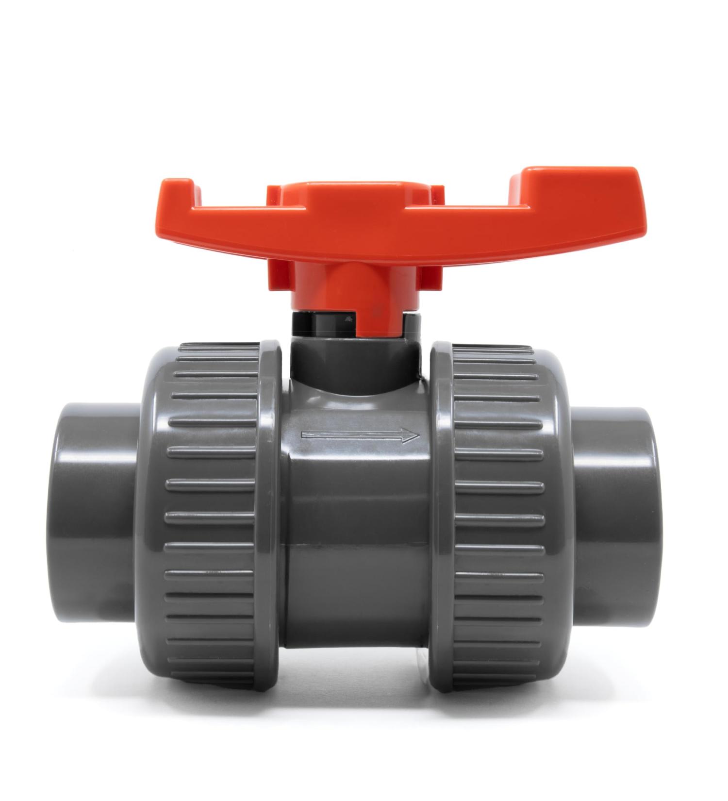 VIALIA 40mm PVC Ball Tap - Double Union Shut-Off Valve for Pool & Pond Construction | Ideal for Aquaristics & PVC Pipe Connections - Buy Online on GoSupps.com