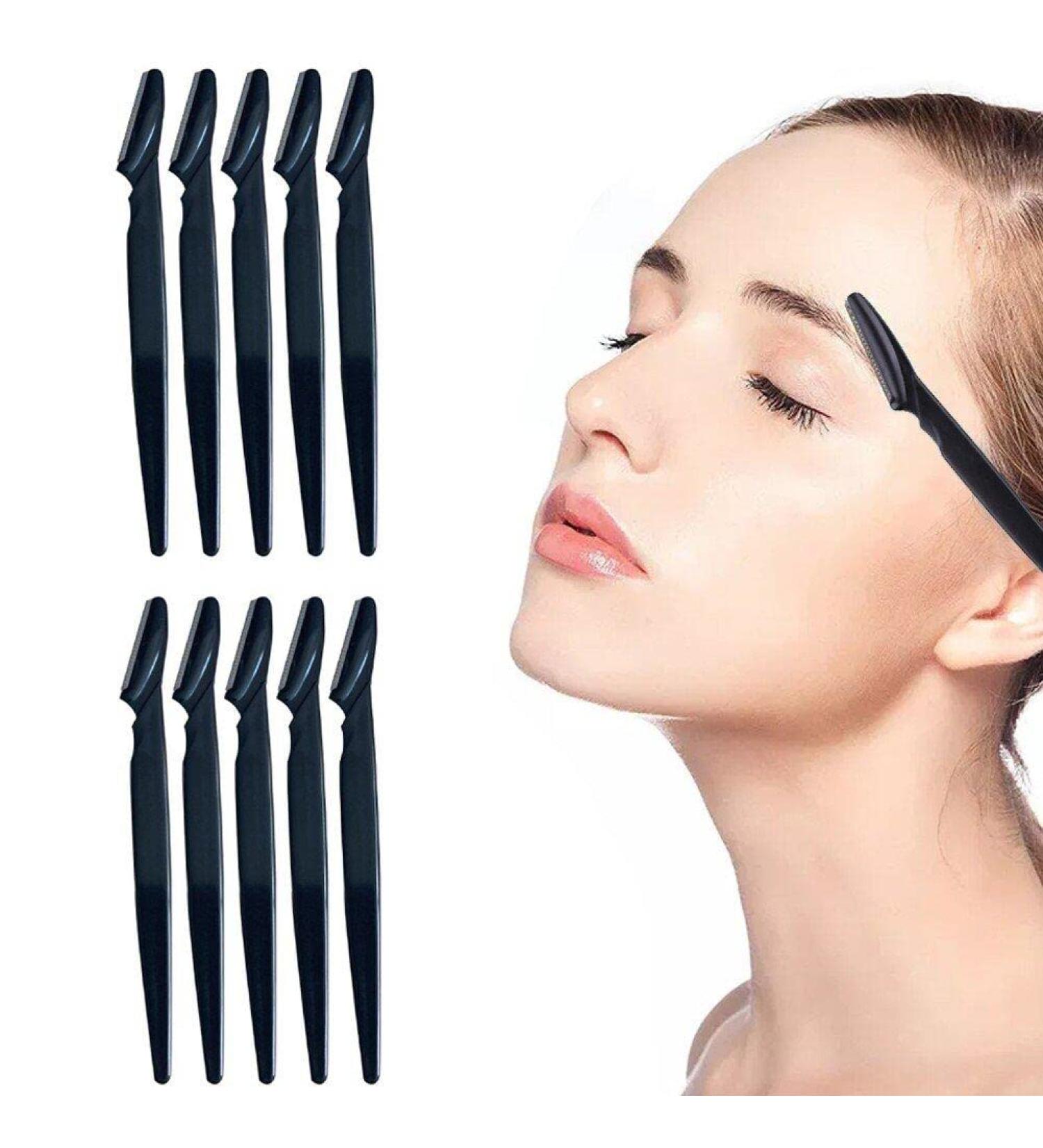 10pcs Eyebrow Razor & Blades - Face Hair Removal Shaver | Makeup Beauty Tools - Fast International Shipping - Buy Online on GoSupps.com