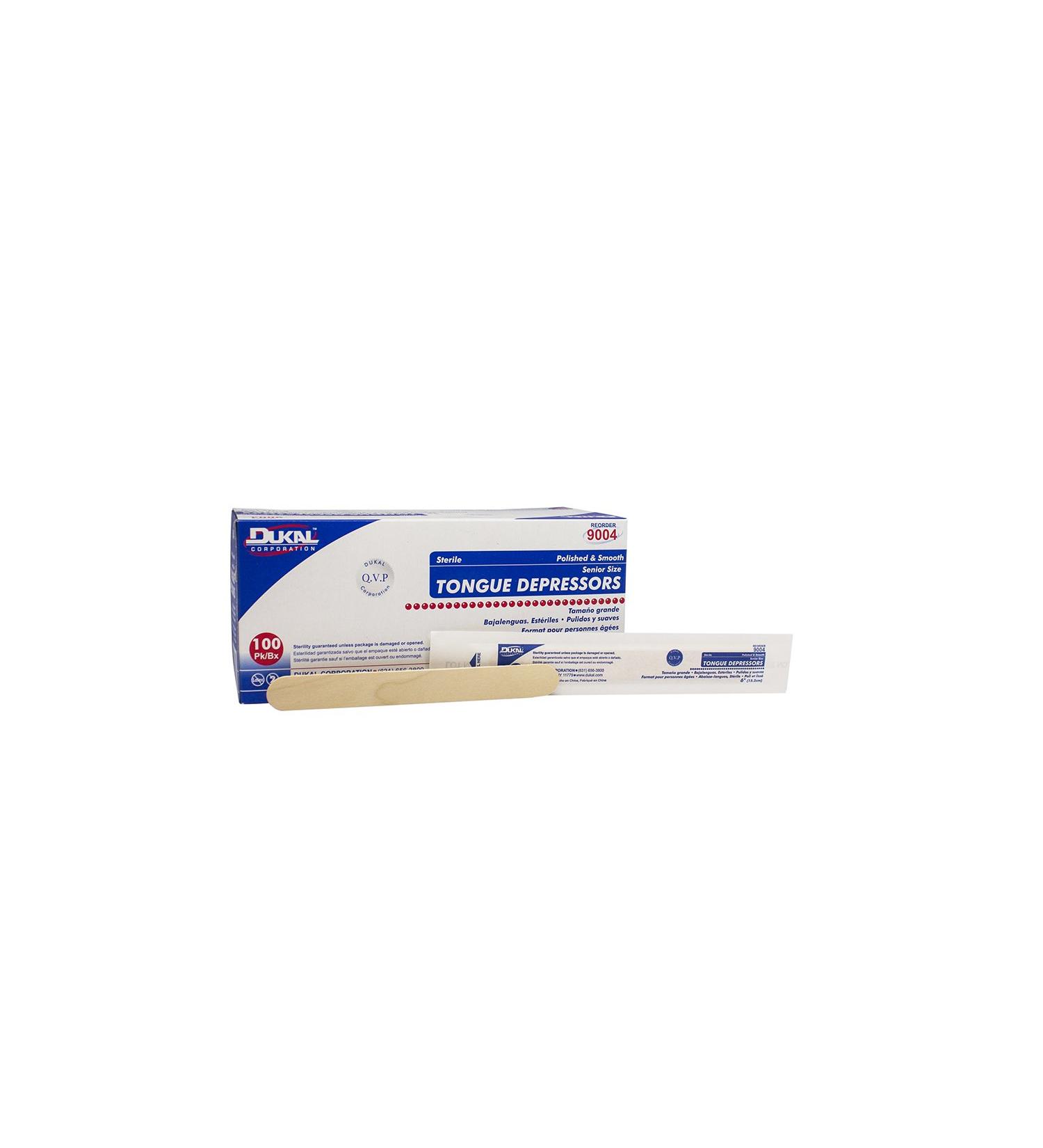 Dukal 6-Inch Tongue Depressors 100ct - Disposable Wooden Depressors for Medical Use - Buy Online on GoSupps.com