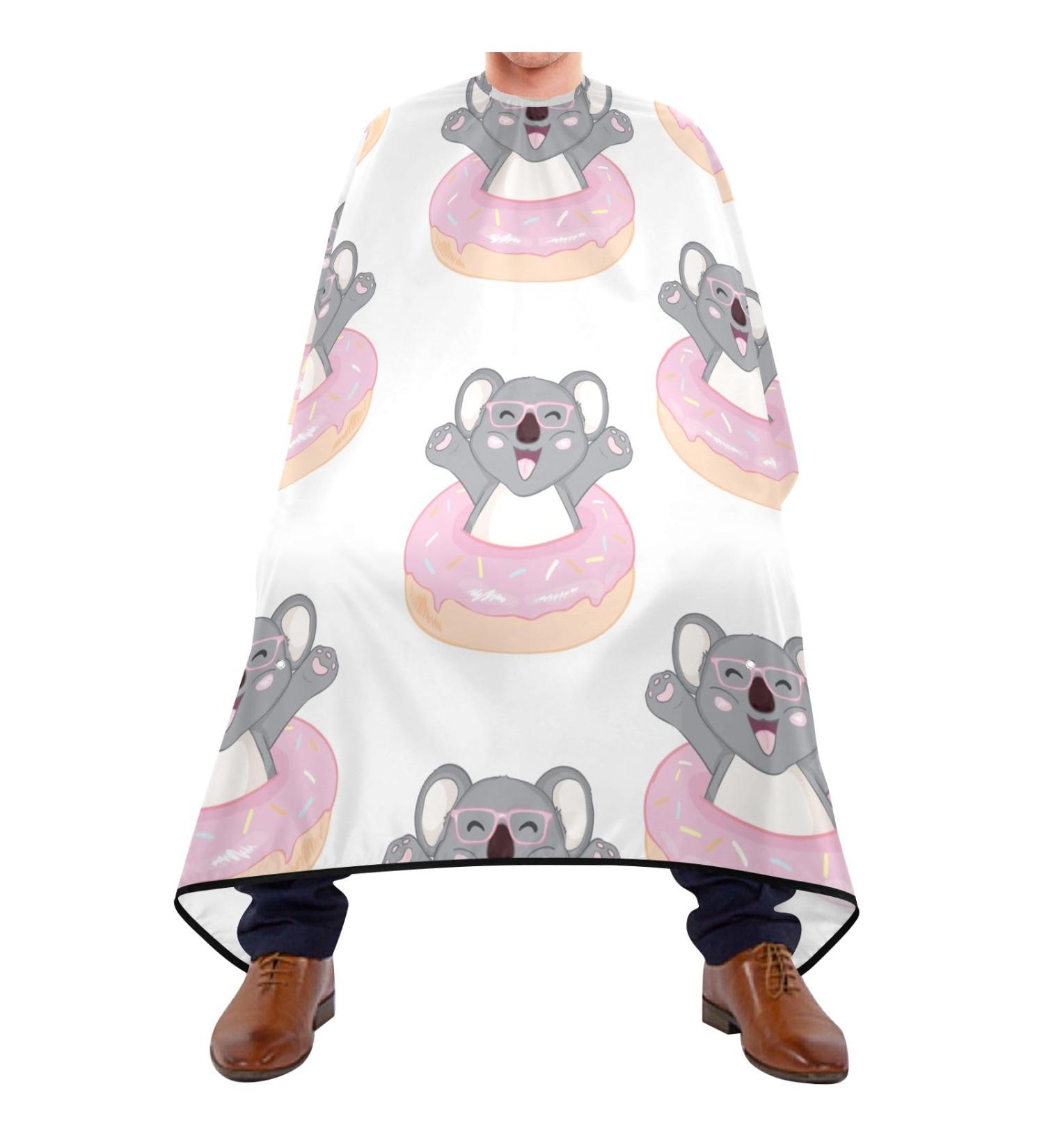 Waterproof Barber Cape - Koala Bear & Cheetah Pattern Hair Cutting Bib for Men & Unisex | Stylish Hair Salon Accessory - Buy Online on GoSupps.com