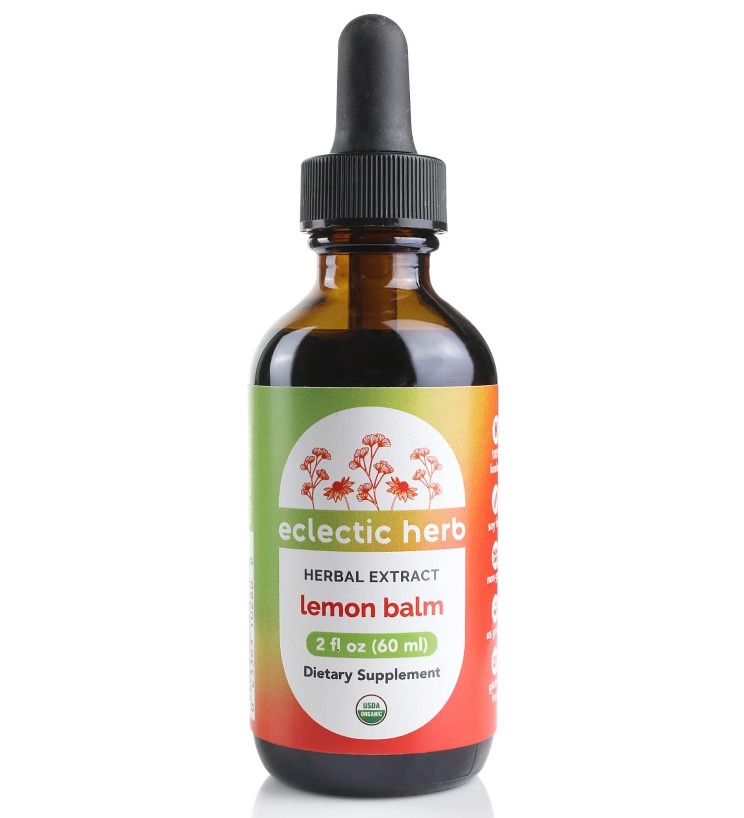 Eclectic Institute Organic Lemon Balm Extract 2 fl oz - Natural Herbal Remedy - Buy Online on GoSupps.com