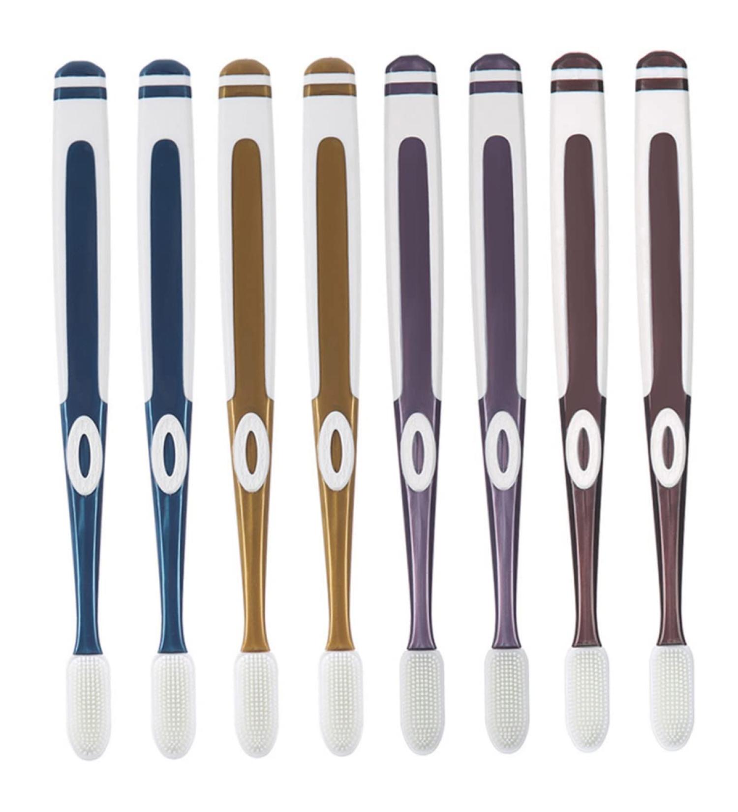 Iwowhero 8ST Nano Toothbrush - Soft Gum Care Toothbrush for Sensitive Teeth | Travel-Friendly Silicone Handle - Family Package - Buy Online on GoSupps.com