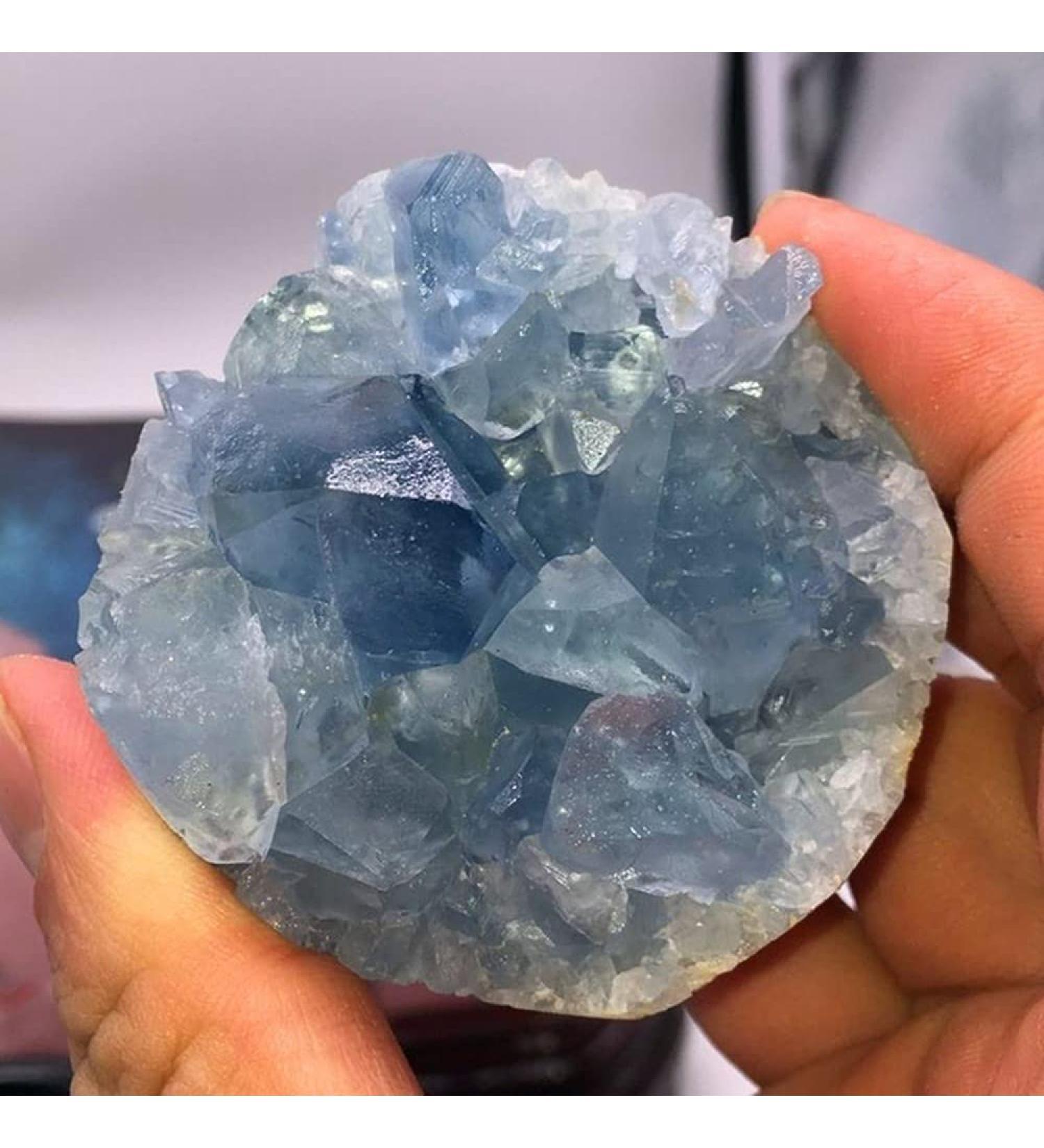 Crystal Natural Crystal Original Stone Celestite kyanite Blue Crystal Cave Ornament Shape Following Minerals - Buy Online on GoSupps.com