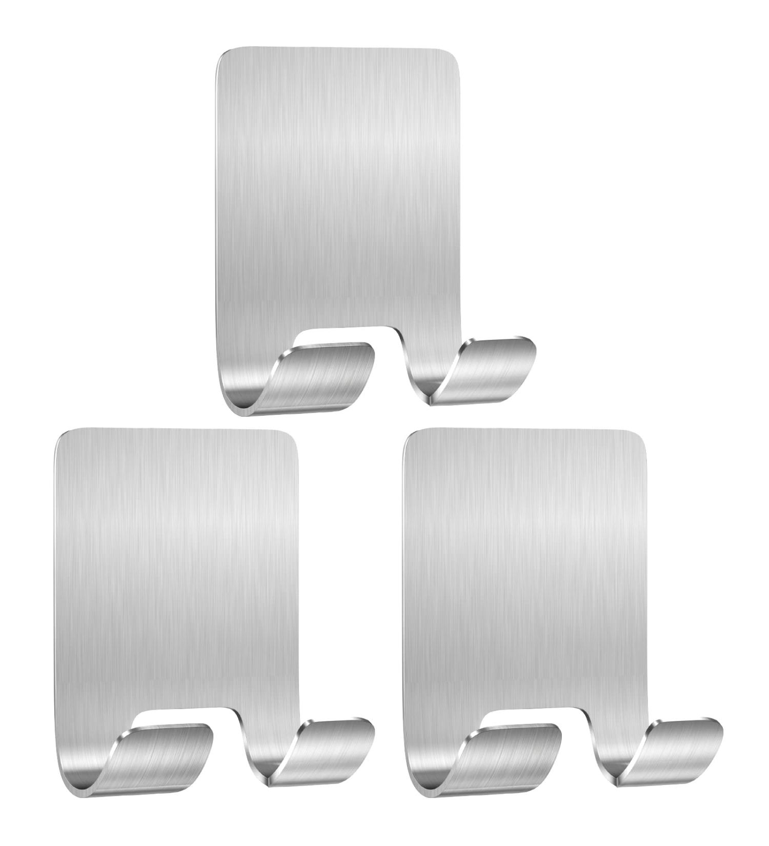 Buy Stainless Steel Razor Holder Hook - 3-Piece Multi-Purpose Shower & Towel Organizer Self-Adhesive & No Drilling - Silver | International Shipping Available - Buy Online on GoSupps.com