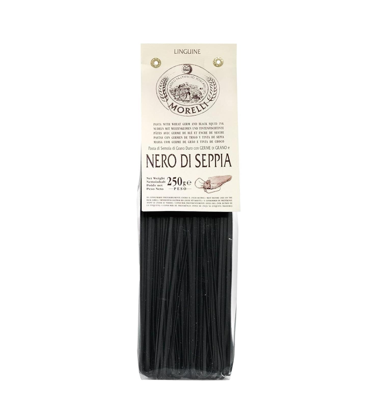 Morelli Linguine al Nero di Seppia - Authentic Cuttlefish Ink Pasta 250g | International Shipping - Buy Online on GoSupps.com
