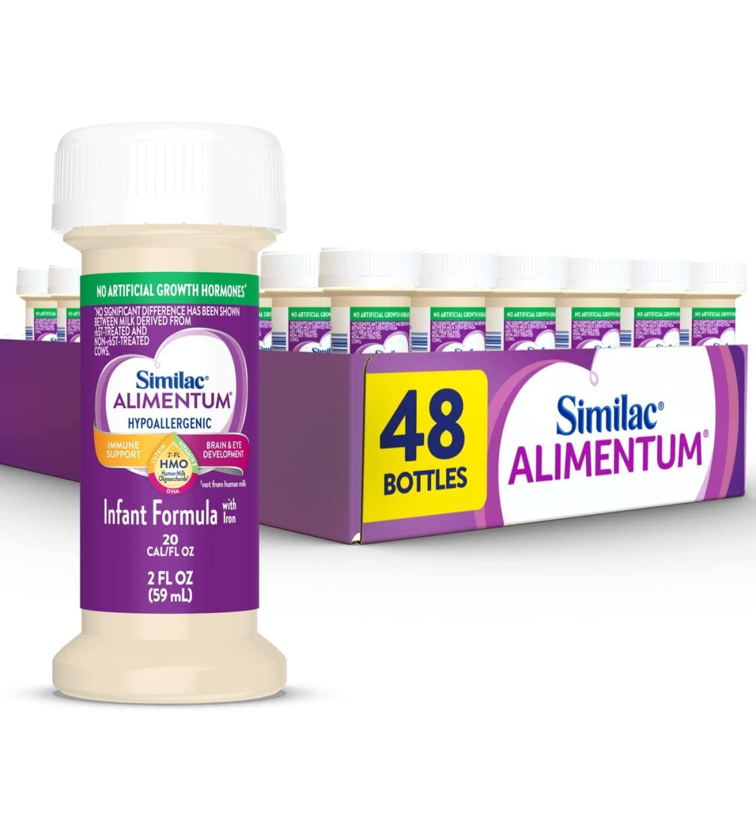 Similac Alimentum 2'-FL HMO Hypoallergenic Infant Formula for Food Allergies & Colic  48 pack of 2 fl oz Bottles - Buy Online on GoSupps.com