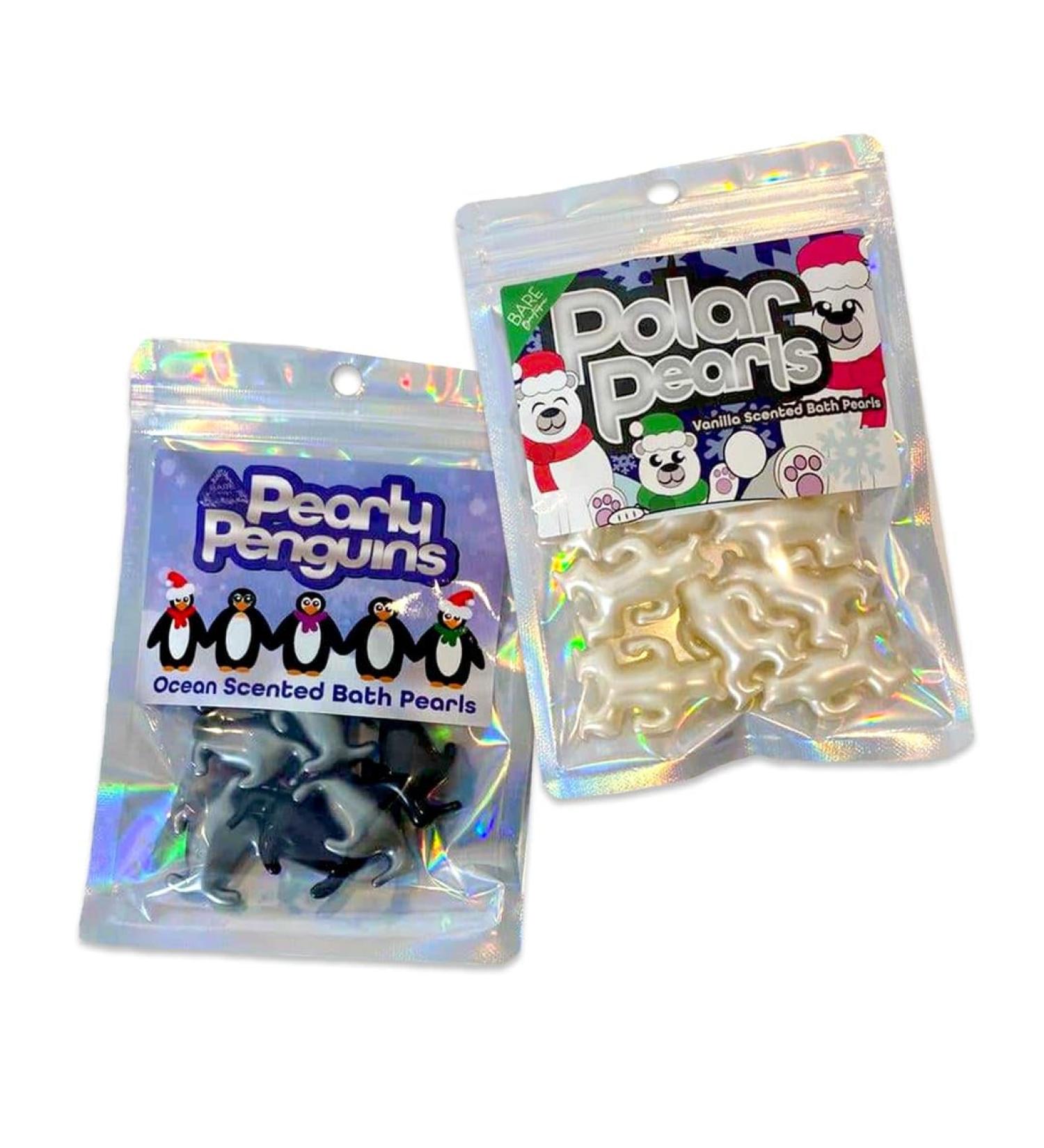 Christmas Bath Pearl Double Pack. 10 Pearly Penguins 10 Polar Bears. Ideal Stocking Filler Advent Calendar Filler Secret Santa. Ocean Scented Penguins Vanilla Scented Polar Bears. Vanilla Polar Bears and Ocean Penguin Double Pack