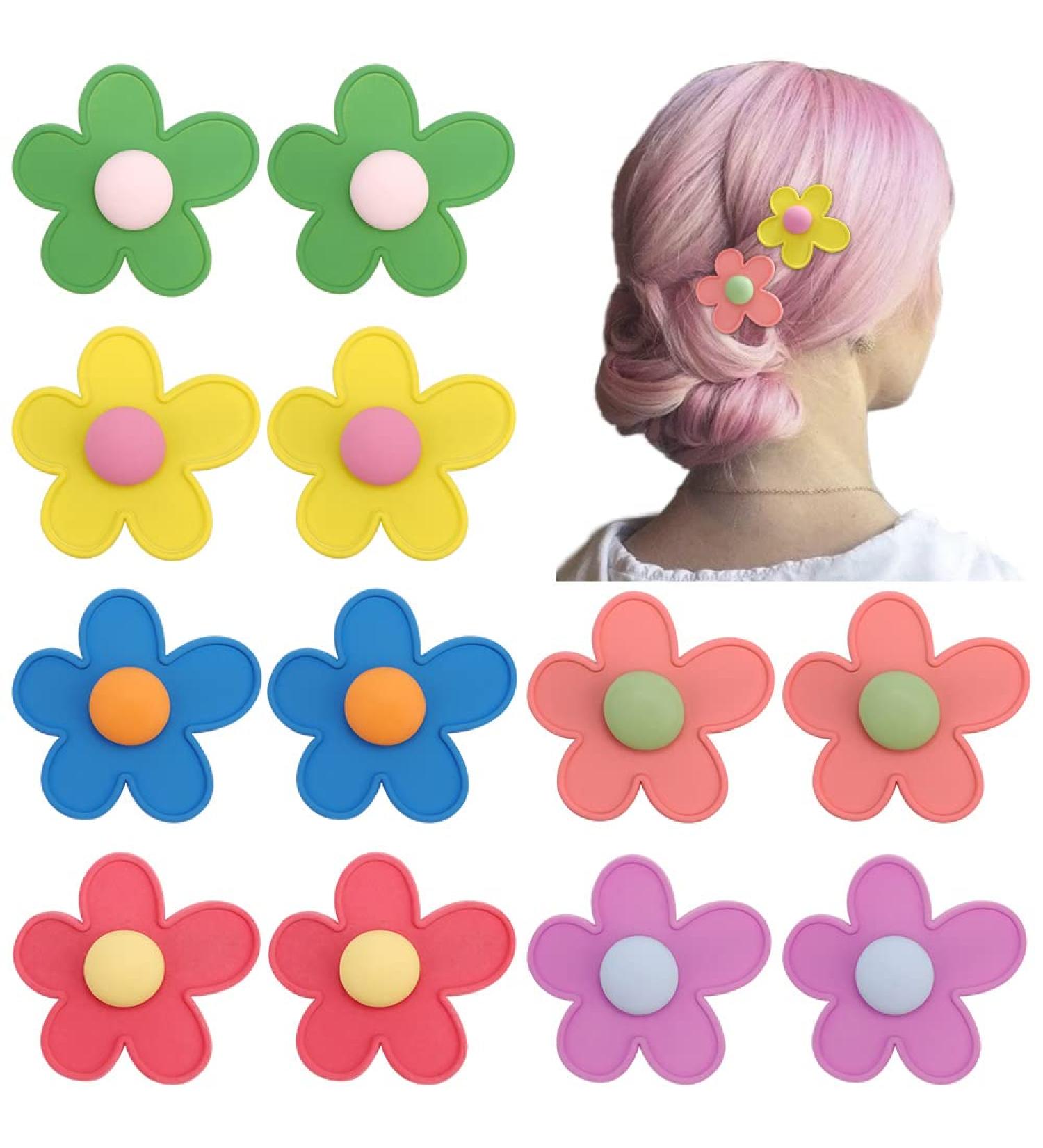 Ahoney 12Pcs Flowers Hair Clips for Women and Girls - Cute Alligator Clips and Barrettes Hair Pins in Multi-color Style - Hair Accessories for Kids - Buy Online on GoSupps.com