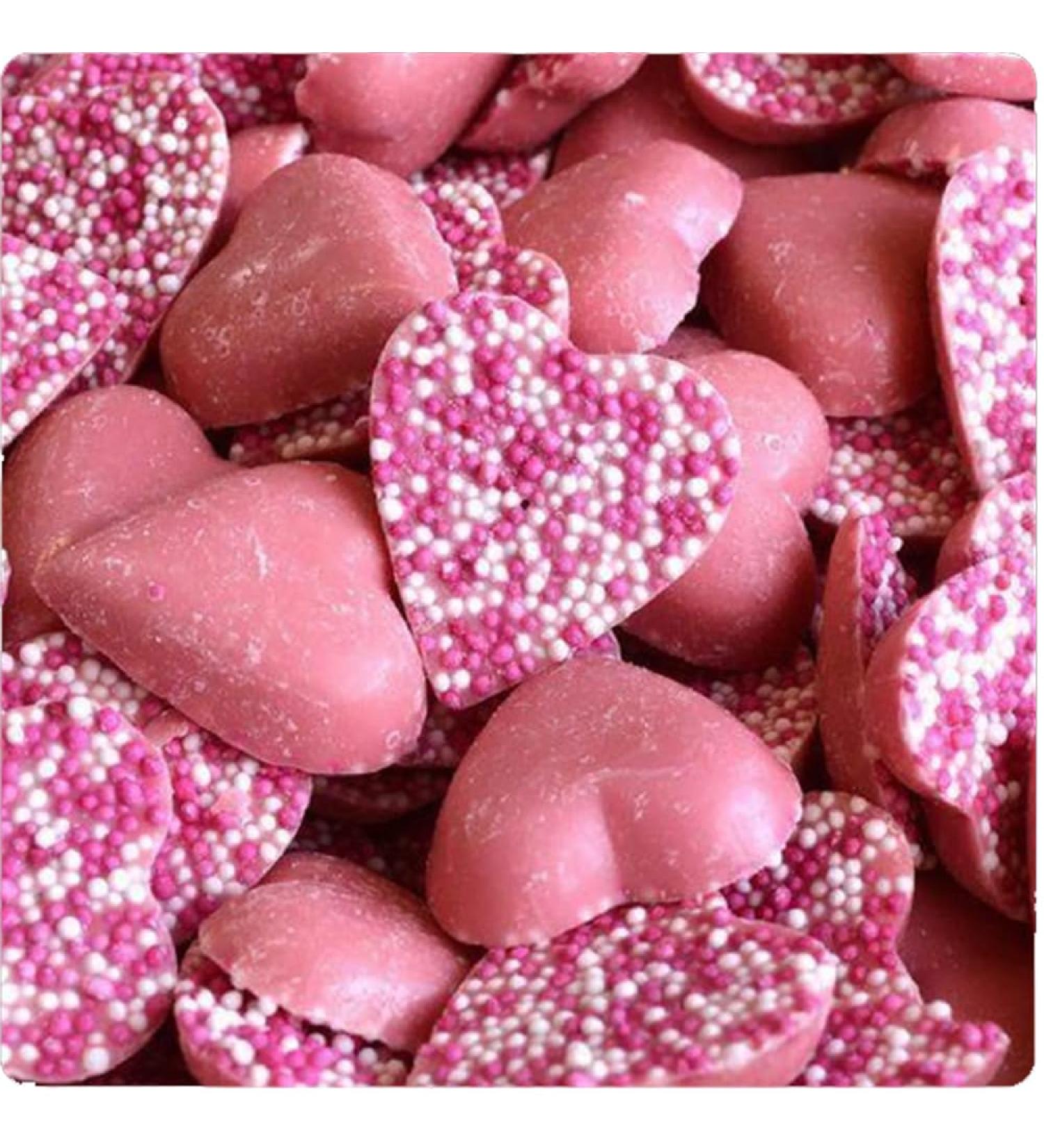 VIMIX Various Types of Heart Shaped Gummy Sweets Bag 1kg for Valentine's Day Celebration - Great for parties event wedding & Valentine's day (Pink Hearts)