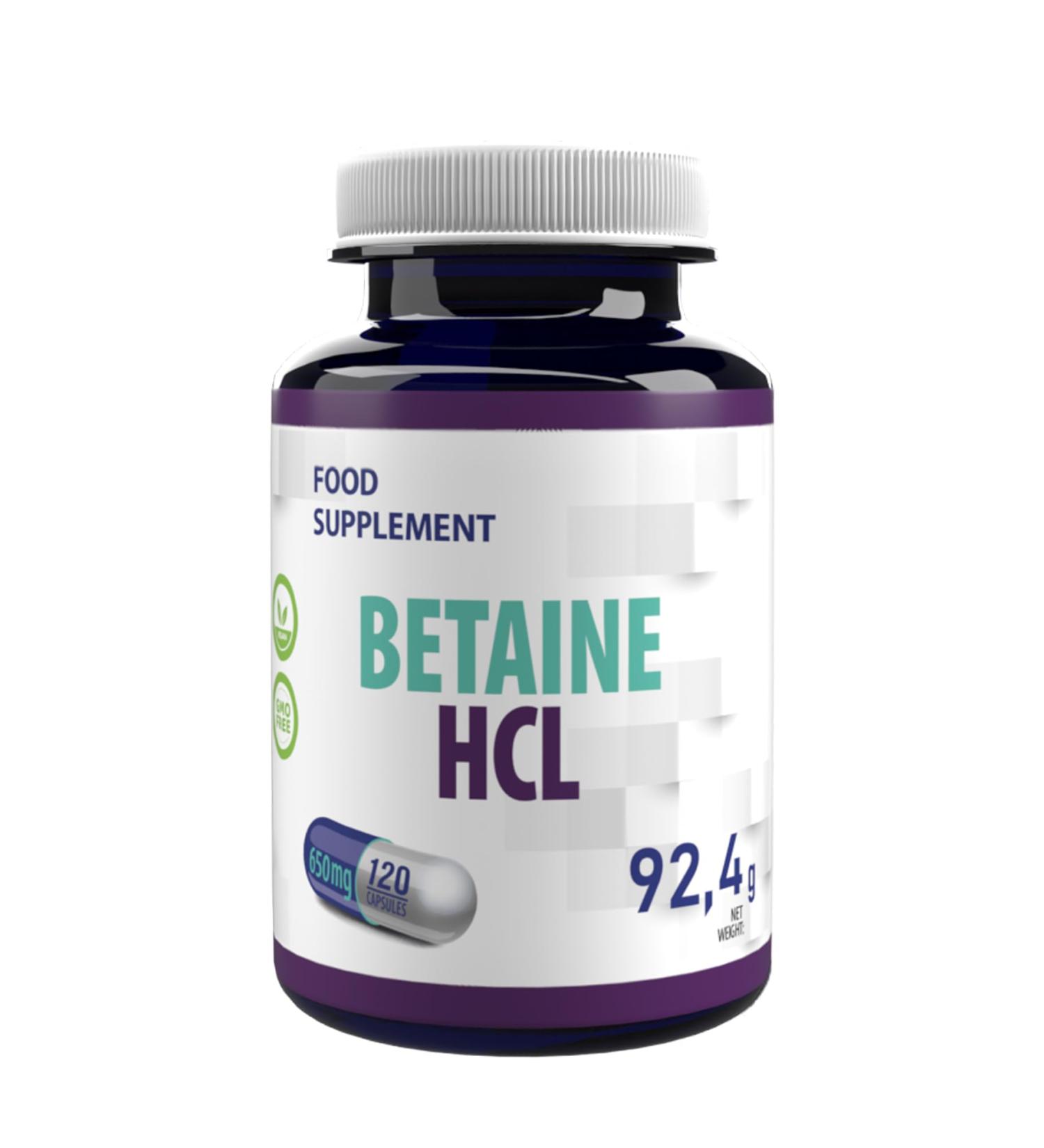 Betaine HCL 650mg 120 G lules V g tales Test par un laboratoire ind pendant - Buy Online on GoSupps.com