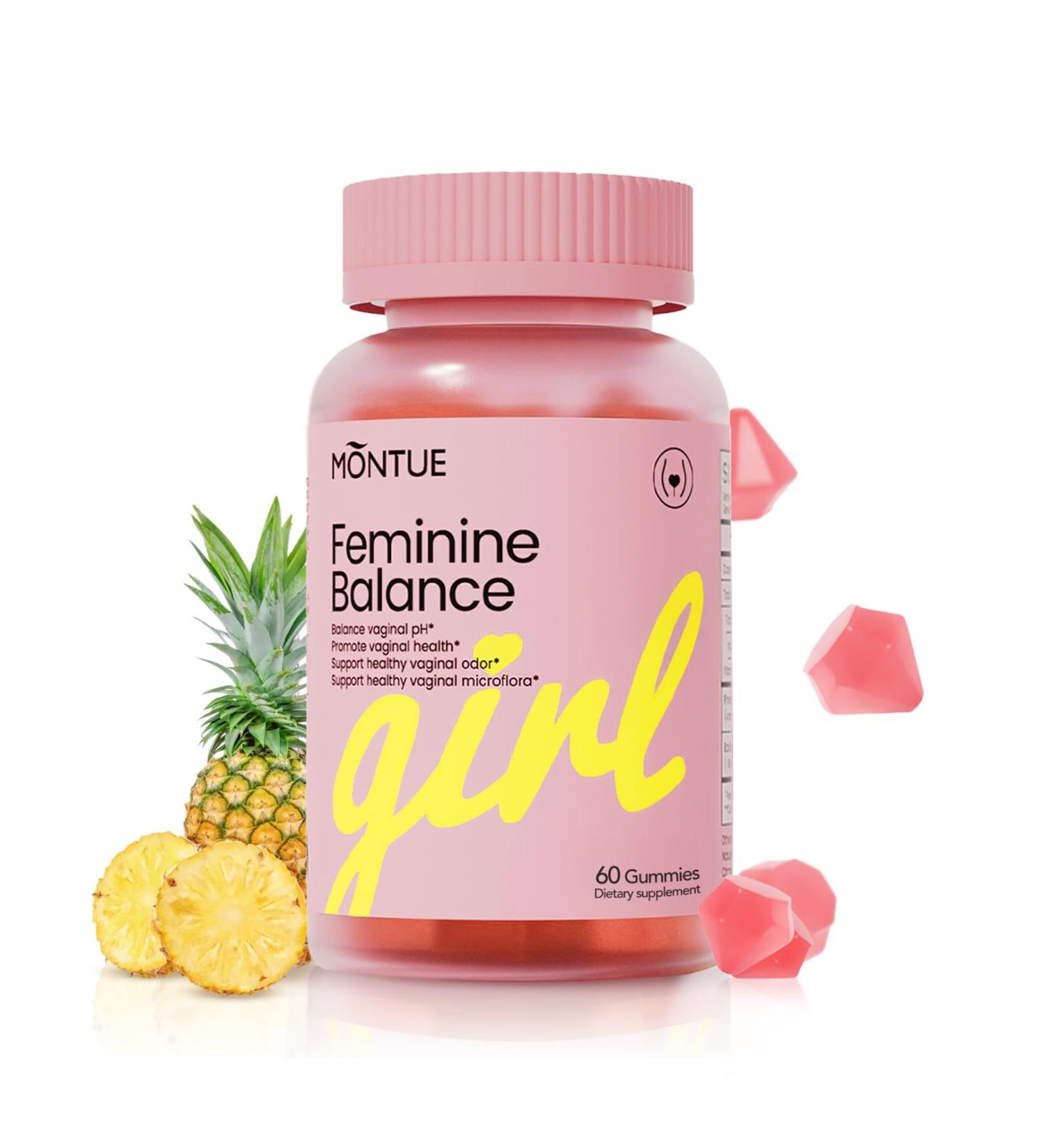 Premium Diamond Feminine Balance Gummies-pH Balance with Prebiotics & Lactobacillus Probiotic Blend&Hawaiian Pineapple Immune Support Vegan& Non-GMO (60 Gummies) 60 Count (Pack of 1) Red - Buy Online on GoSupps.com