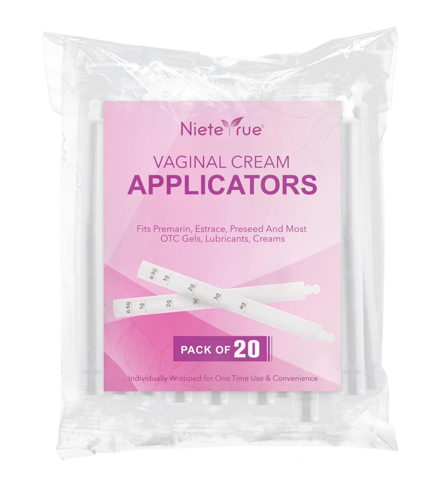 Nieteyrue Disposable Vaginal Cream Applicators - Comfort Tip, Dosage Markings, 20 Pack - for Cream, Gel, Suppositories - Feminine Care - Buy Online on GoSupps.com