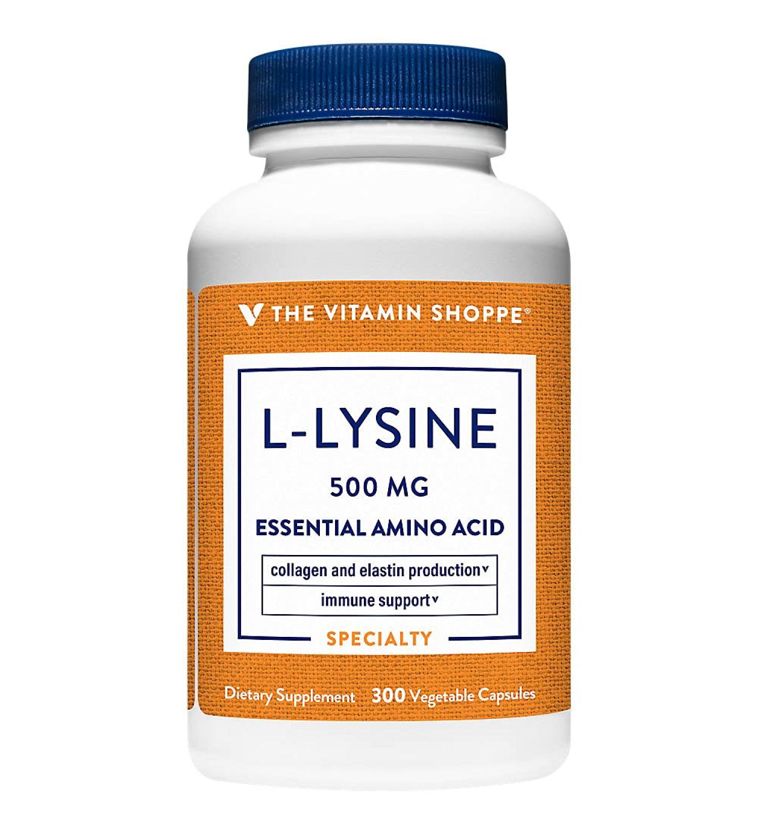 Shop Vitamin Shoppe L-Lysine 500MG - 300 Capsules | Boost Immunity & Health | International Shipping Available - Buy Online on GoSupps.com