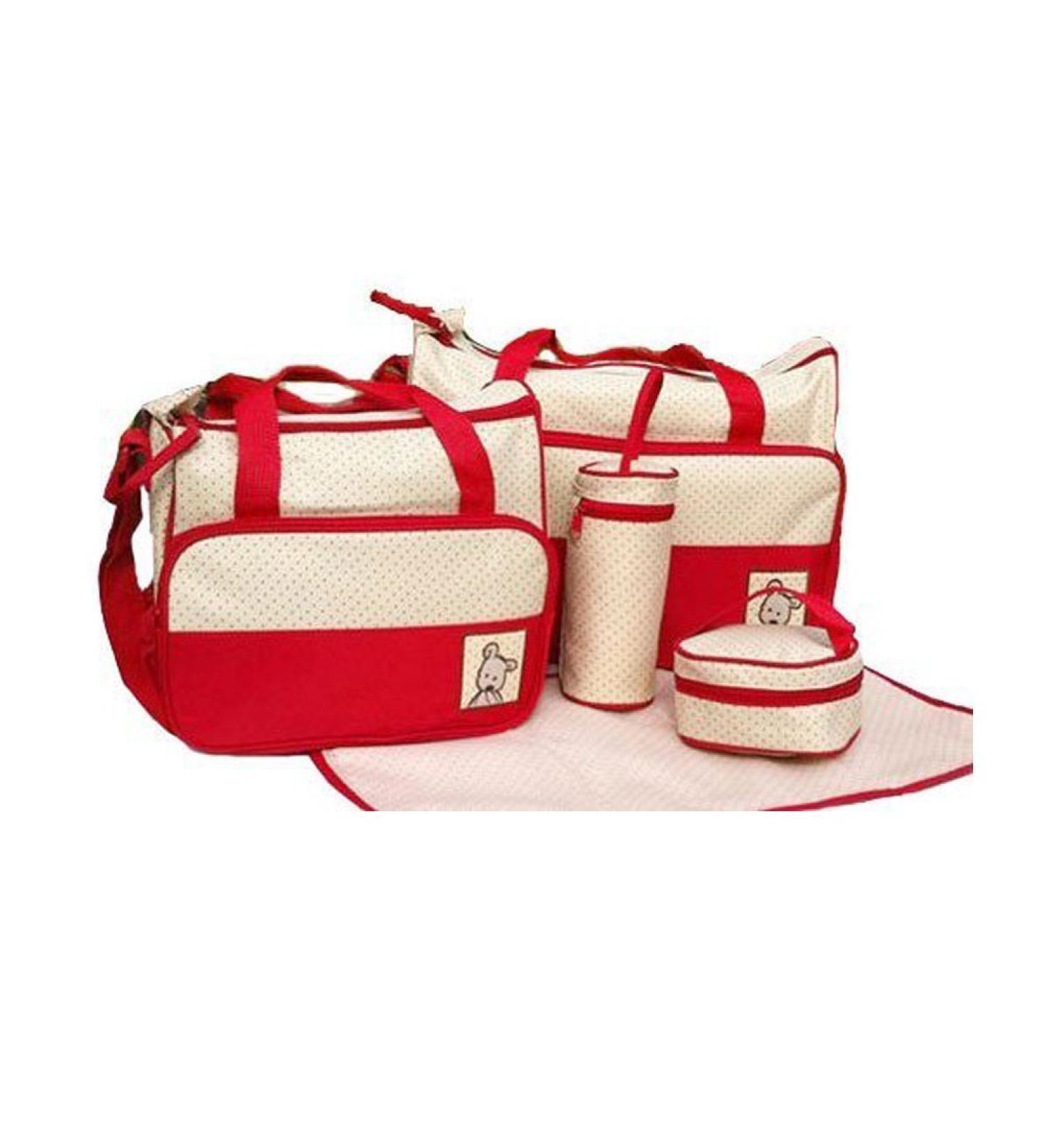 Mayfield Plaza En 5 Colores Bolsa de Cambio de Beb de 5 Piezas Rojo