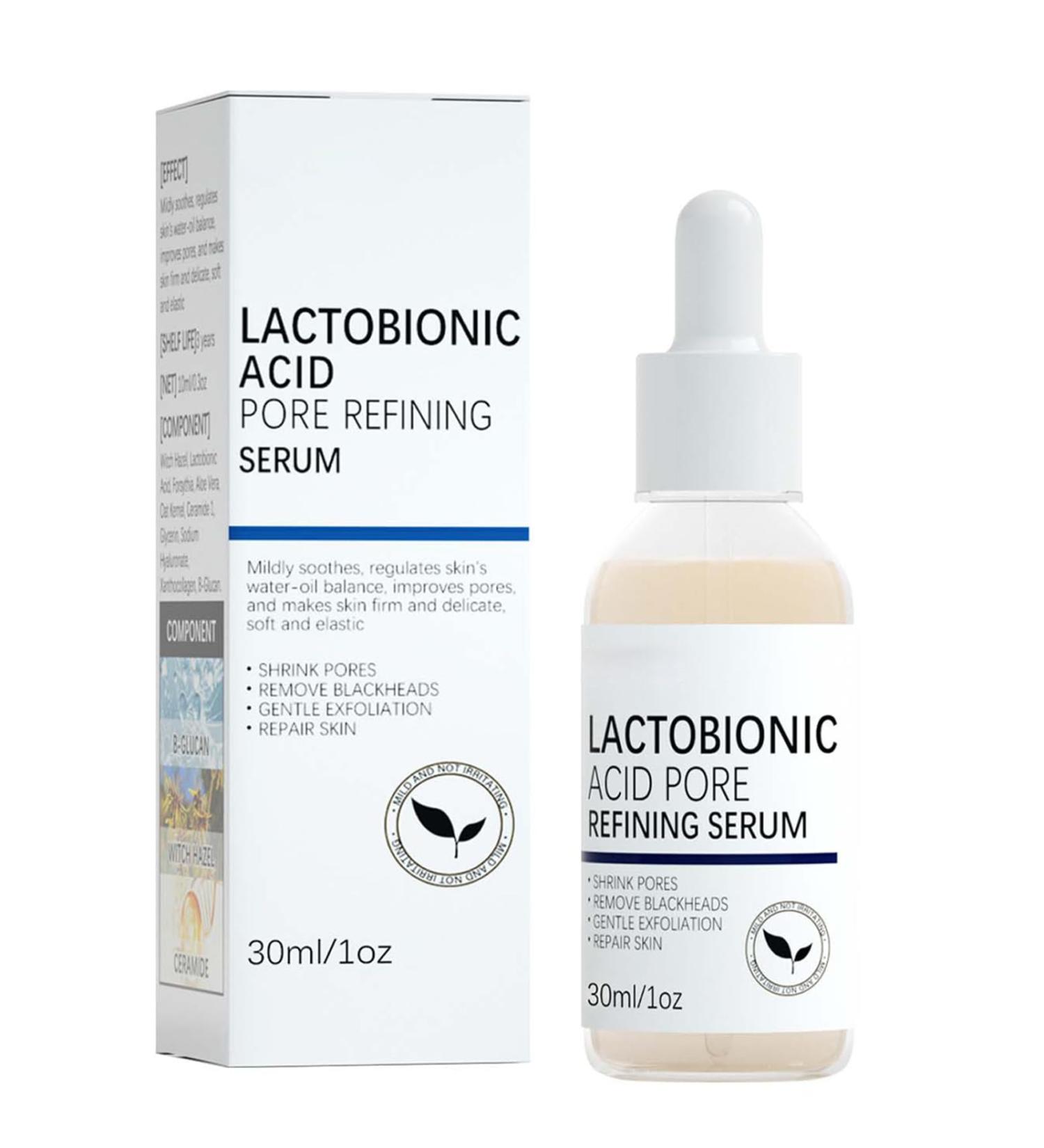 Lactobionic Acid Pore Refining Serum Lactobionic Acid Pore Shrink Face Serum Shrink Pore Reduce Fine Lines Facial Liquid Lactobionic Acid Skin Tightening Oil for Face Anti-Wrinkle 30ml - Buy Online on GoSupps.com