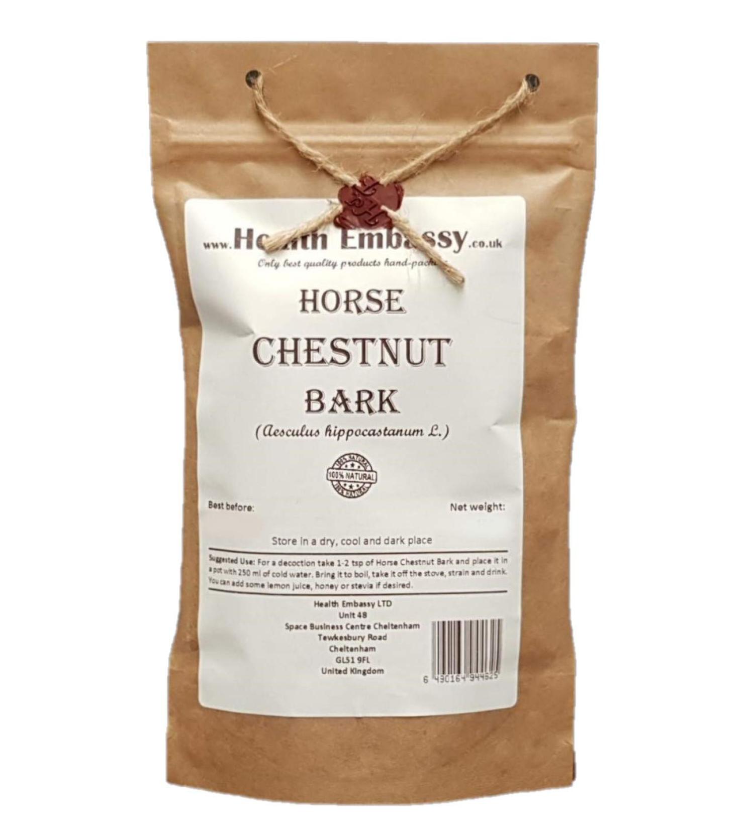 Health Embassy Horse Chestnut Bark Tea | Marronnier Commun corce Tisane | Aesculus hippocastanum L | Loose Herbal Tea (100g) - Buy Online on GoSupps.com