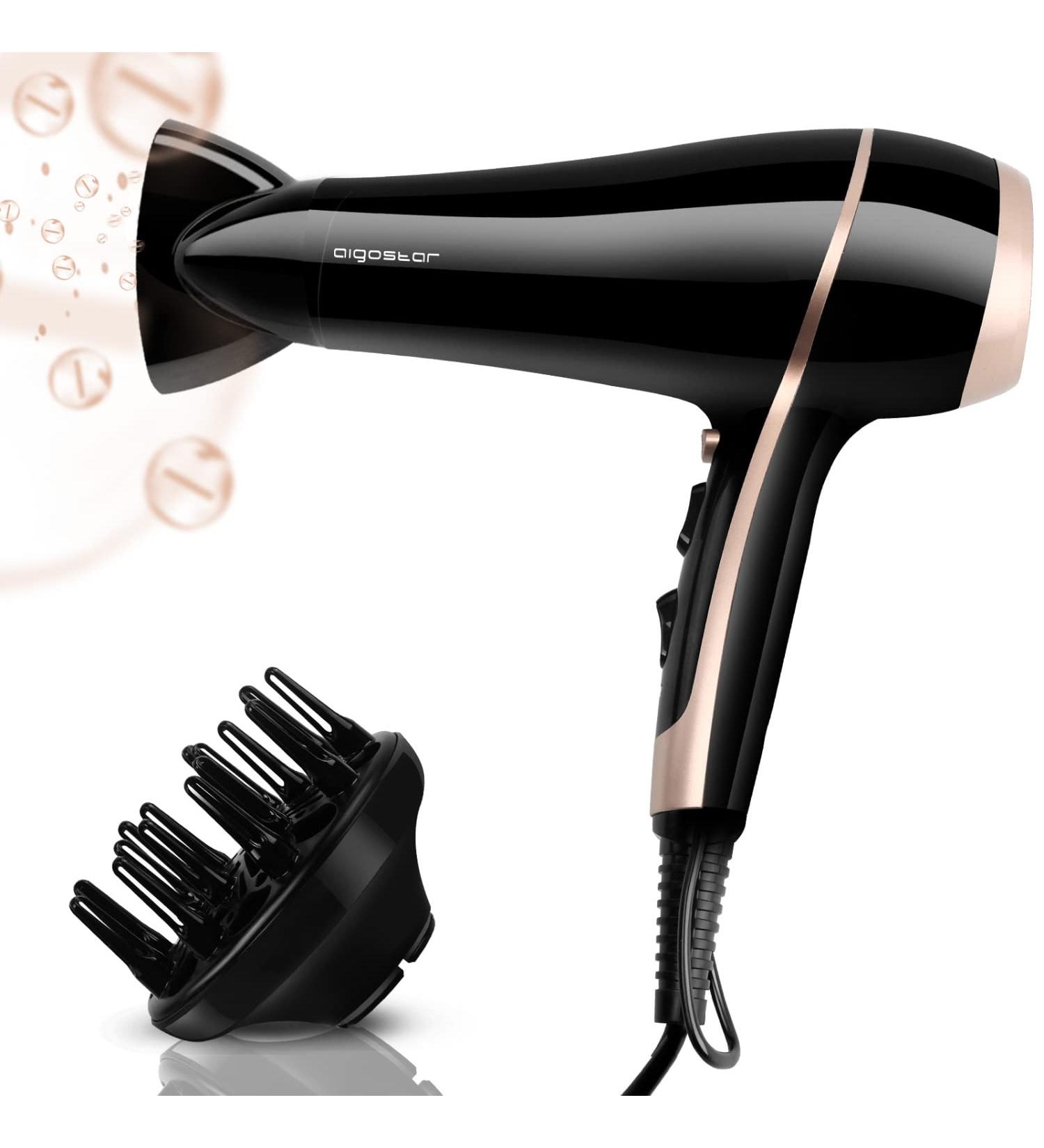 Aigostar Professional Ionic Hair Dryer 2400W Negative Ion Hairdryer with Diffuser and Concentrator 3 Heating 2 Speed Settings Cool Shot Button Fast Drying Blow Dryer - Lora 32YWY - Buy Online on GoSupps.com