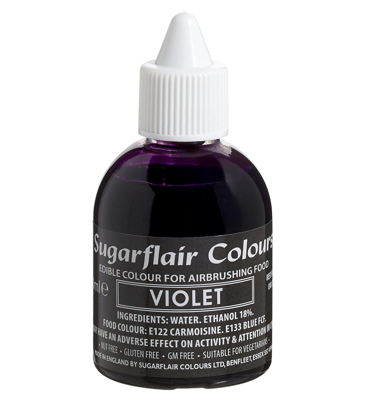 Sugarflair Violet Edible Airbrush Colour - Edible Food Colouring Airbrush Paint for Cakes Cupcakes Icing and Cake Decorations - 60ml
