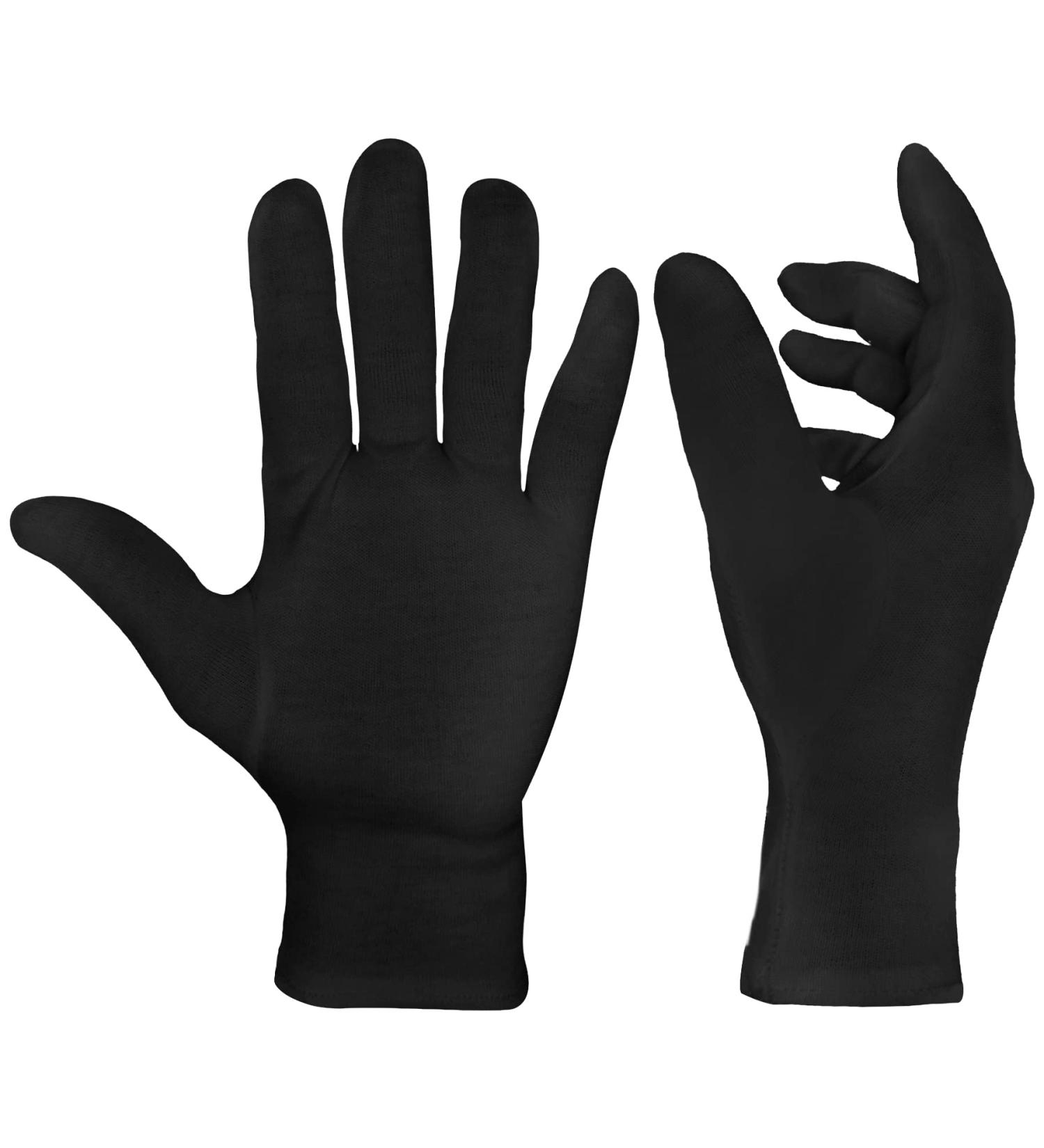 EXBRIECO 2 6 or 12 Cotton Gloves Moisturizing Gloves Soft Elastic Hand Care Comfortable Mime Jeweller Waiter Costume White or Black. M Pack 2 Black - Buy Online on GoSupps.com