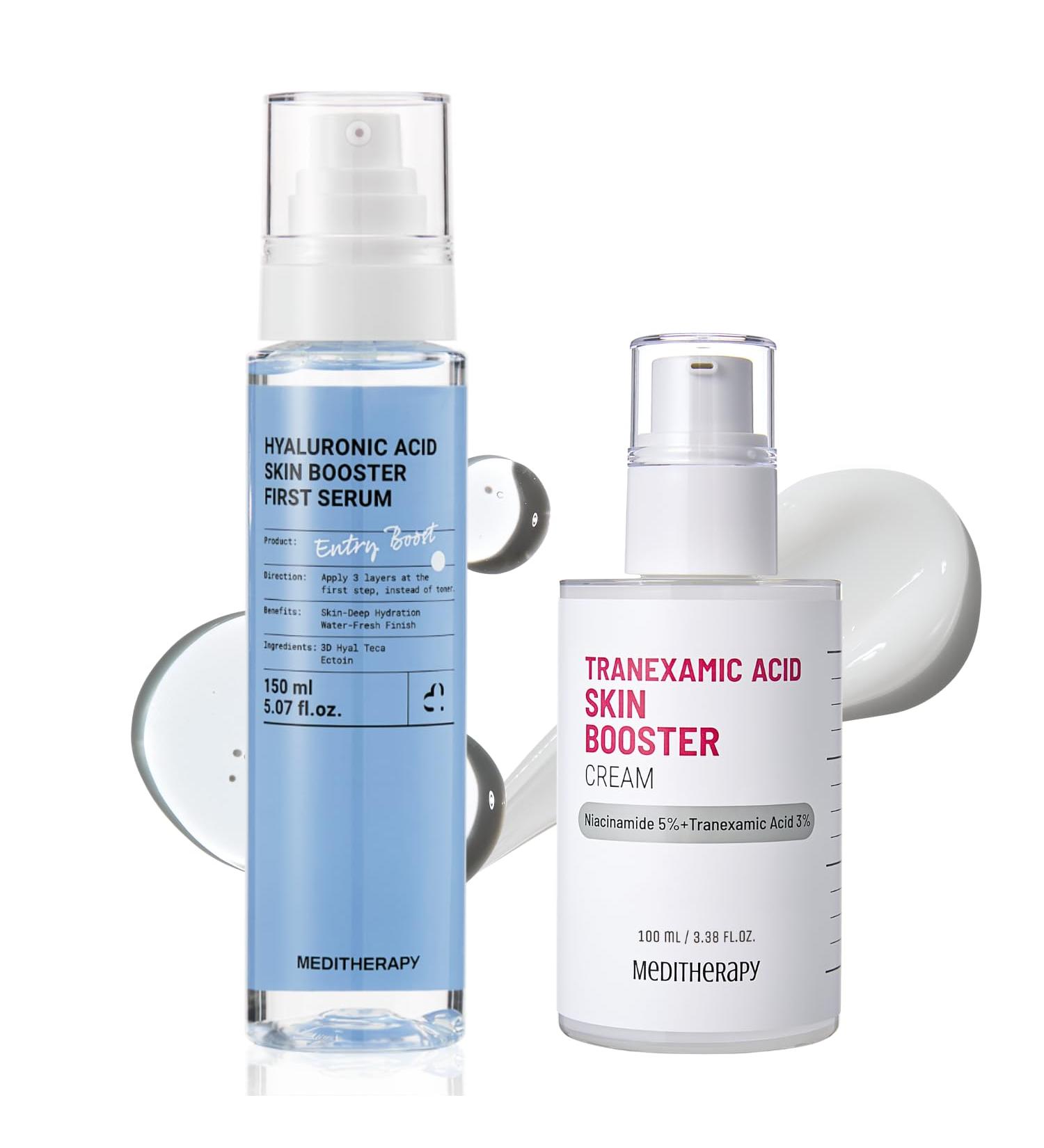 Hydra Tone Balance Duo Hyaluronic Acid Serum XXL (333SERUM) + Tranexamic Acid Skin Booster Cream for Hydrated and Even-Looking Skin - Buy Online on GoSupps.com