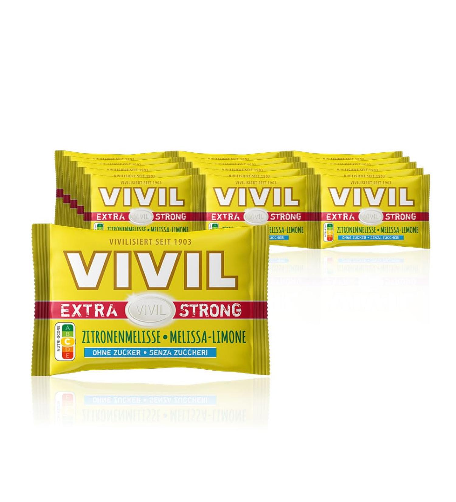 VIVIL Extra Strong Lemon Balm Pastilles | 5 x 3 Pack | Sugar-Free Vegan | Intense Lemon Flavor | 15 x 25g - Buy Online on GoSupps.com