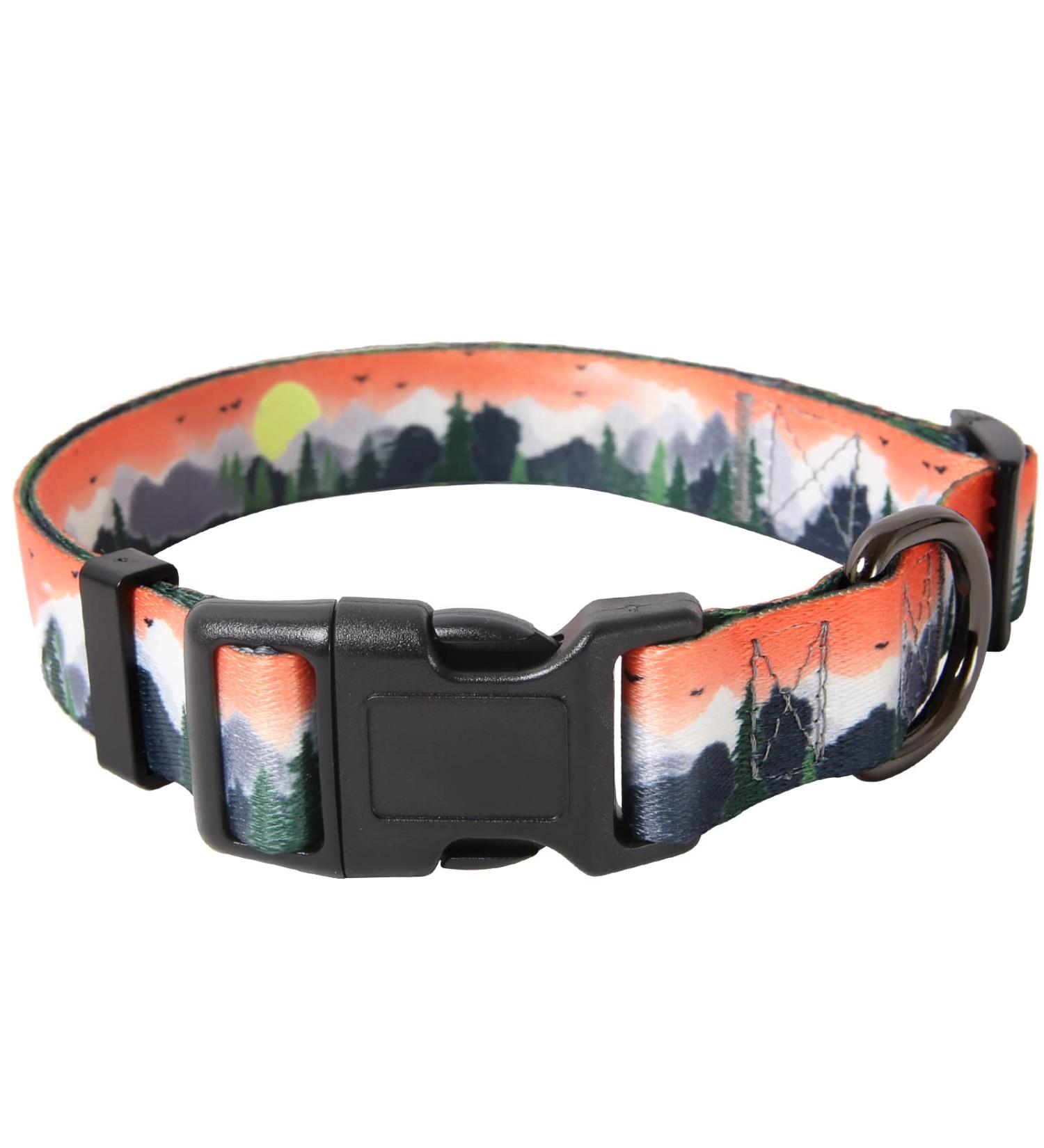 Heele Dog Collar - Adjustable Patterned Collars for Small Medium & Large Dogs | Comfortable & Robust | Sunrise Design (25-38cm) - Buy Online on GoSupps.com