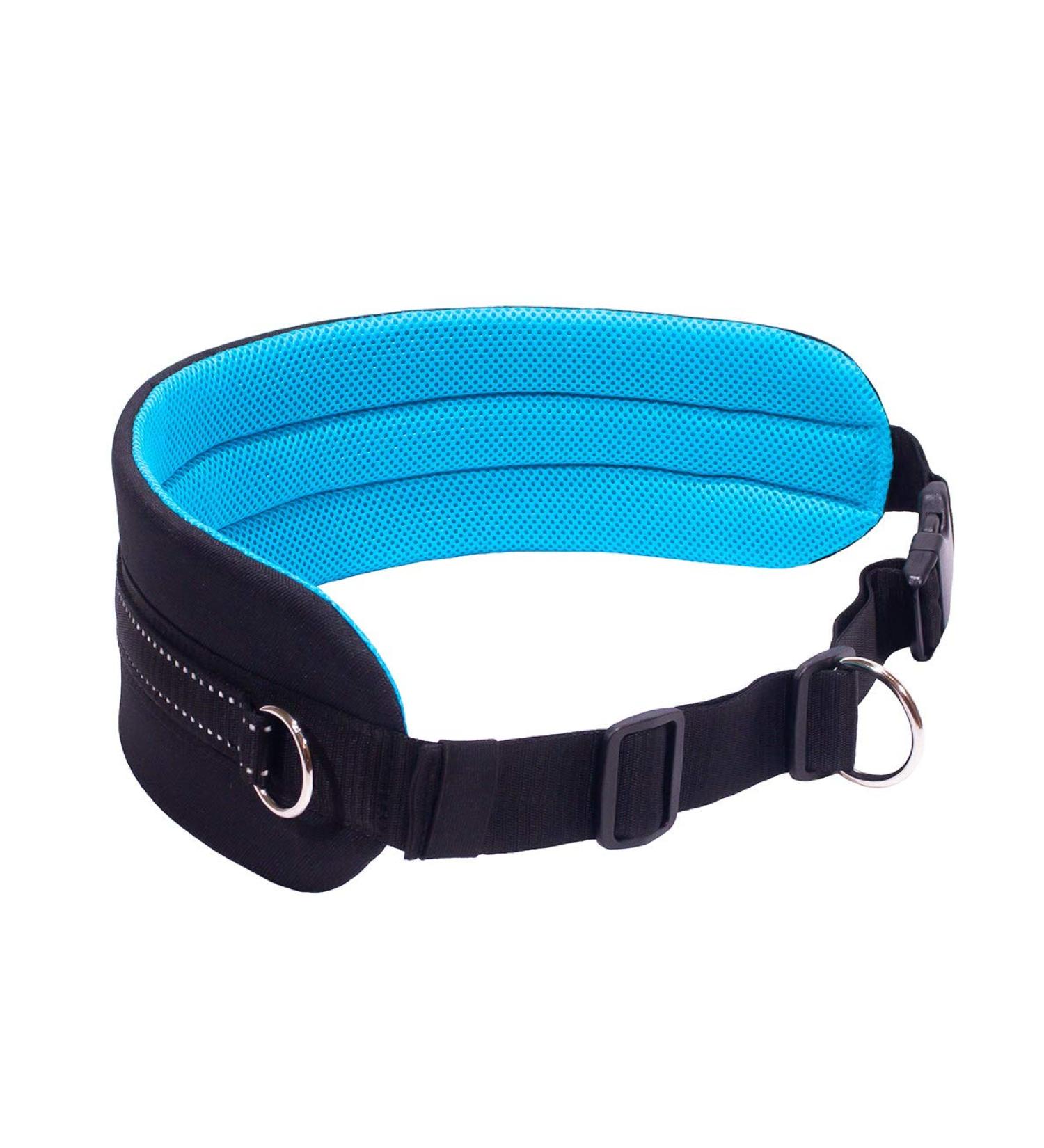 LASALINE Canicross Belt & Dog Trekking Belt - Adjustable Black & Light Blue for Hands-Free Dog Walking - Buy Online on GoSupps.com