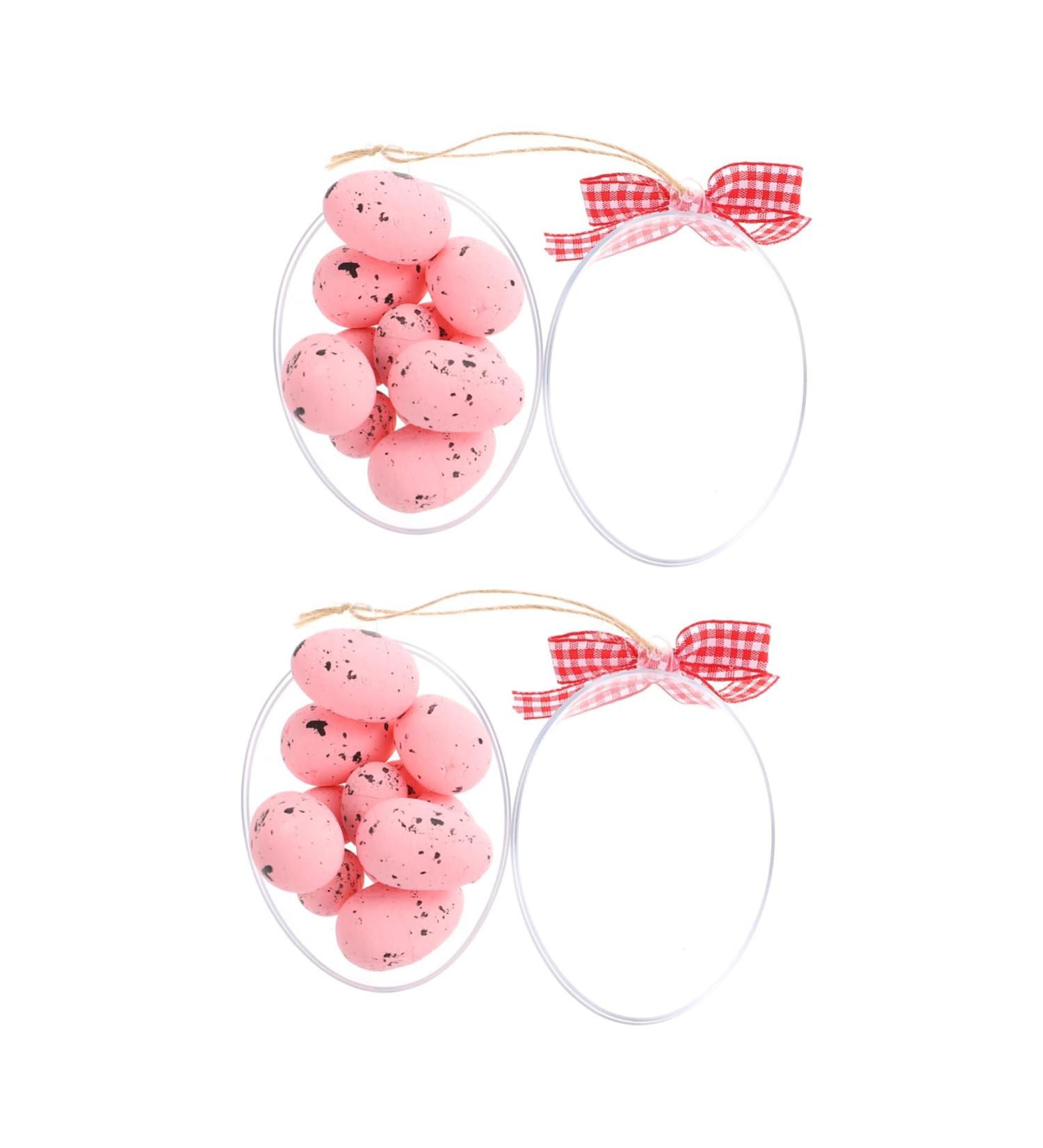 Alipis 2pcs Easter Eggs Hanging Easter Egg Ornament Easter Party Egg Decoration Easter Party Decorations Plastic Hamper Hanging Egg Decor Easter Party Hanging Decor Spot Props Foam Pink 8x5.7cm - Buy Online on GoSupps.com