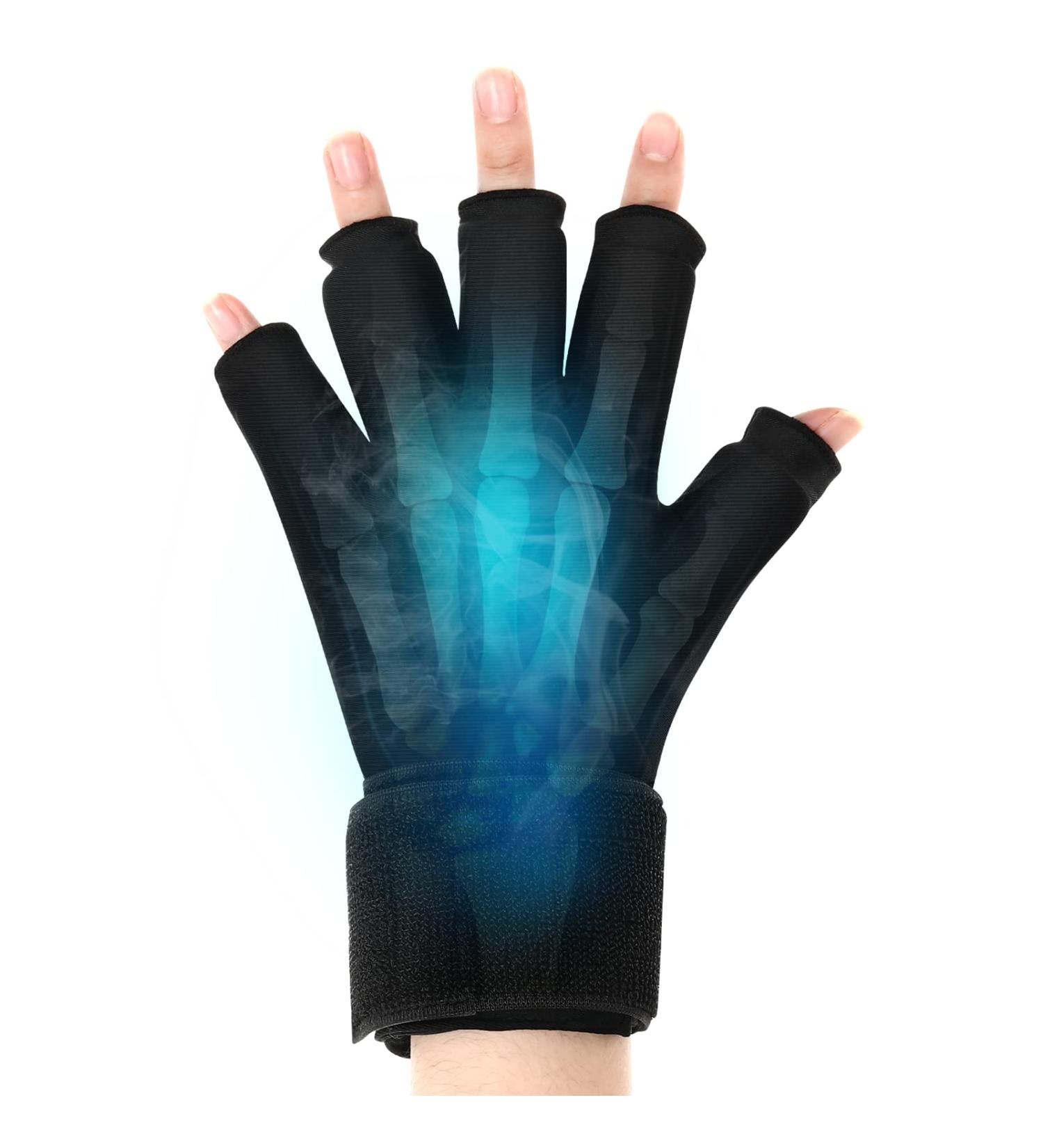 Tolaccea Finger Arthritis Compression Ice Glove for Pain Relief - Adjustable Wrist Strap - Hot & Cold Therapy - Reusable Gel Cold Pack - Small Size - Buy Online on GoSupps.com
