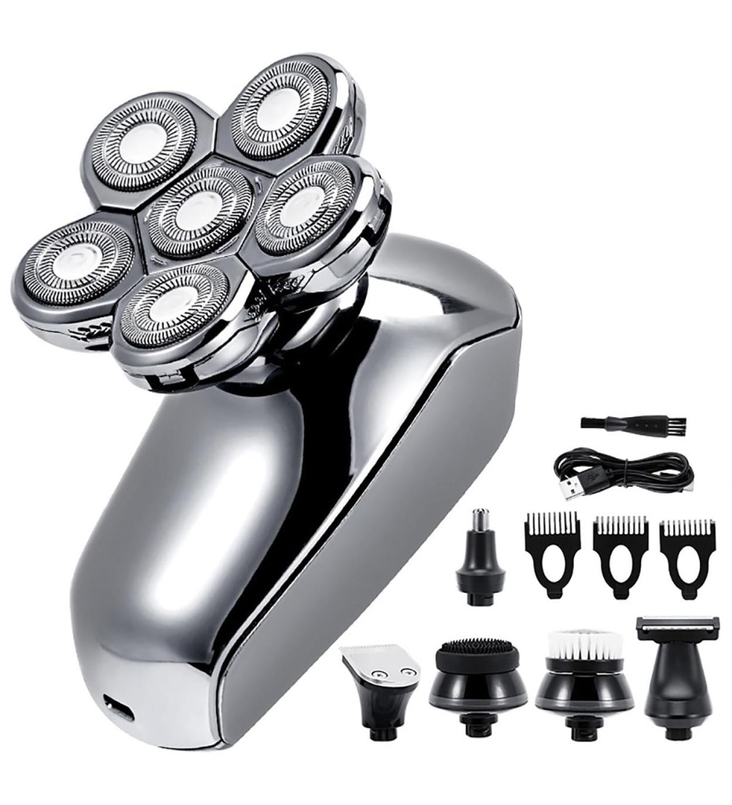 Head Shaver for Men 6-in-1 Multifunction Electric Shaver with 6D Floating Heads | Low Noise Rechargeable Grooming Tool - Buy Online on GoSupps.com