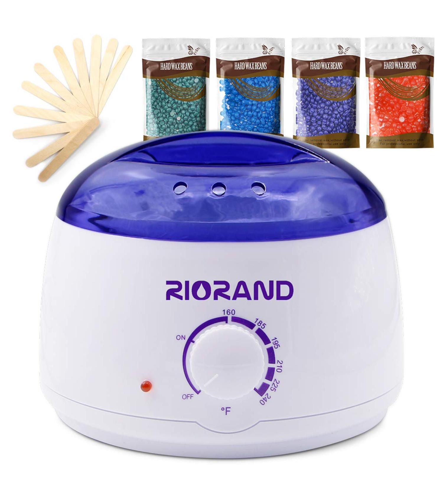 RioRand Wax Warmer Hair Removal Kit with Hard Wax Beans and Wax Applicator Sticks White - Buy Online on GoSupps.com