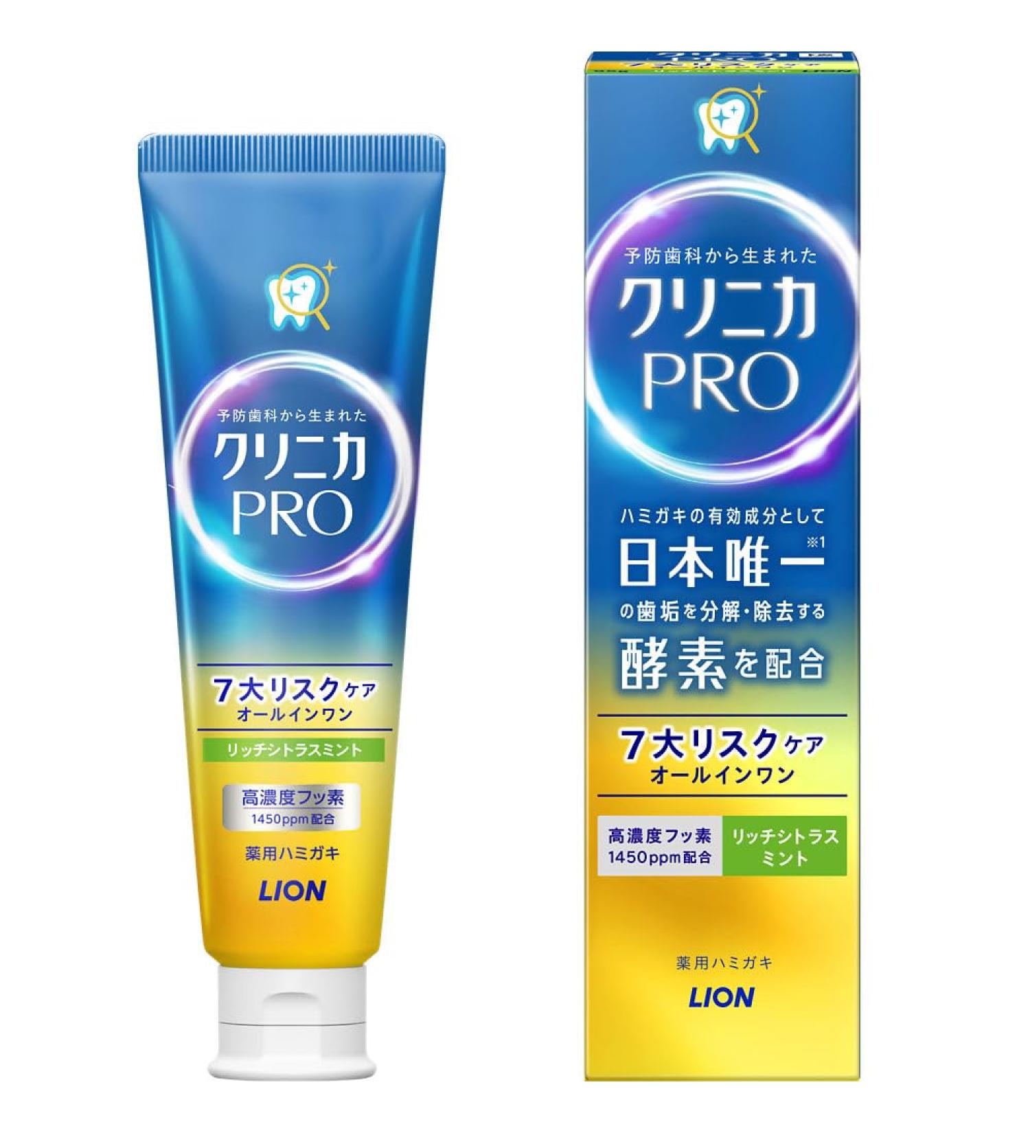 LION Clinica Pro All in One Seven Lisk Care Rich Toothpaste Citrus Mint 95g