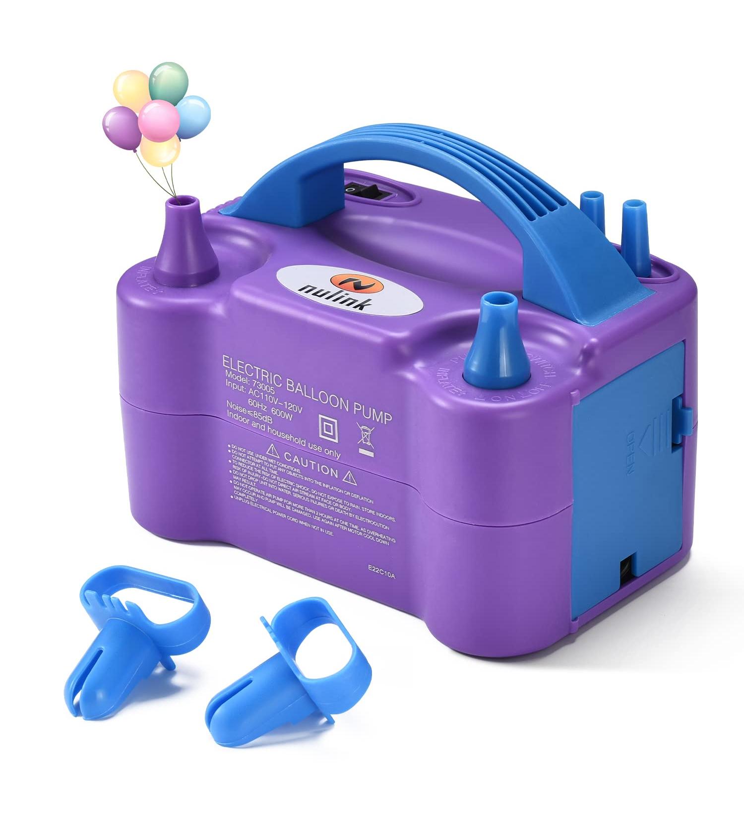 NuLink Electric Portable Dual Nozzle Balloon Inflator Pump 600W - Purple Party Decoration Tool - Buy Online on GoSupps.com