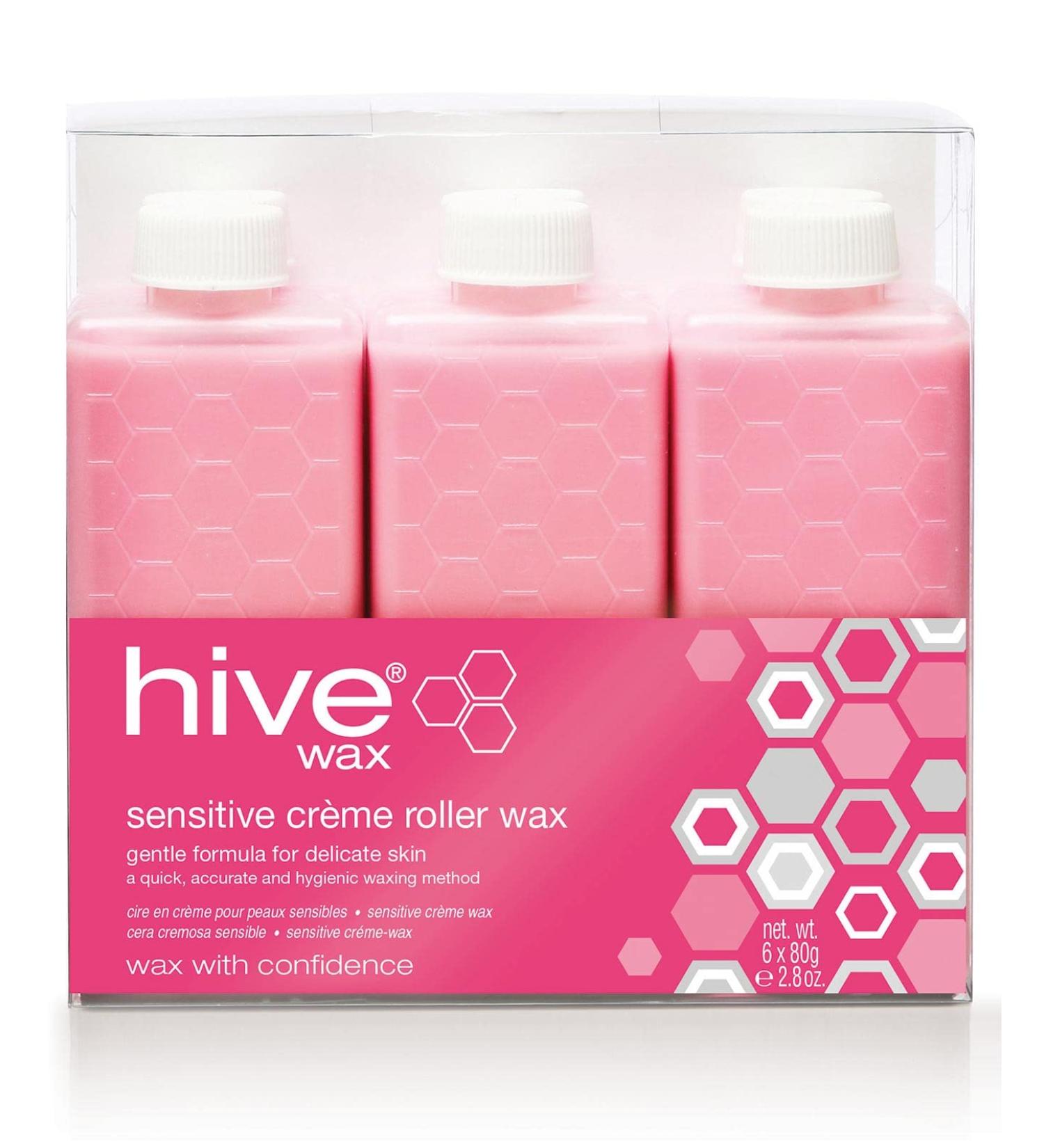 Hive Options Sensitive Cream Wax Roller Depilatory Wax Cartridges 80g - Pack of 6