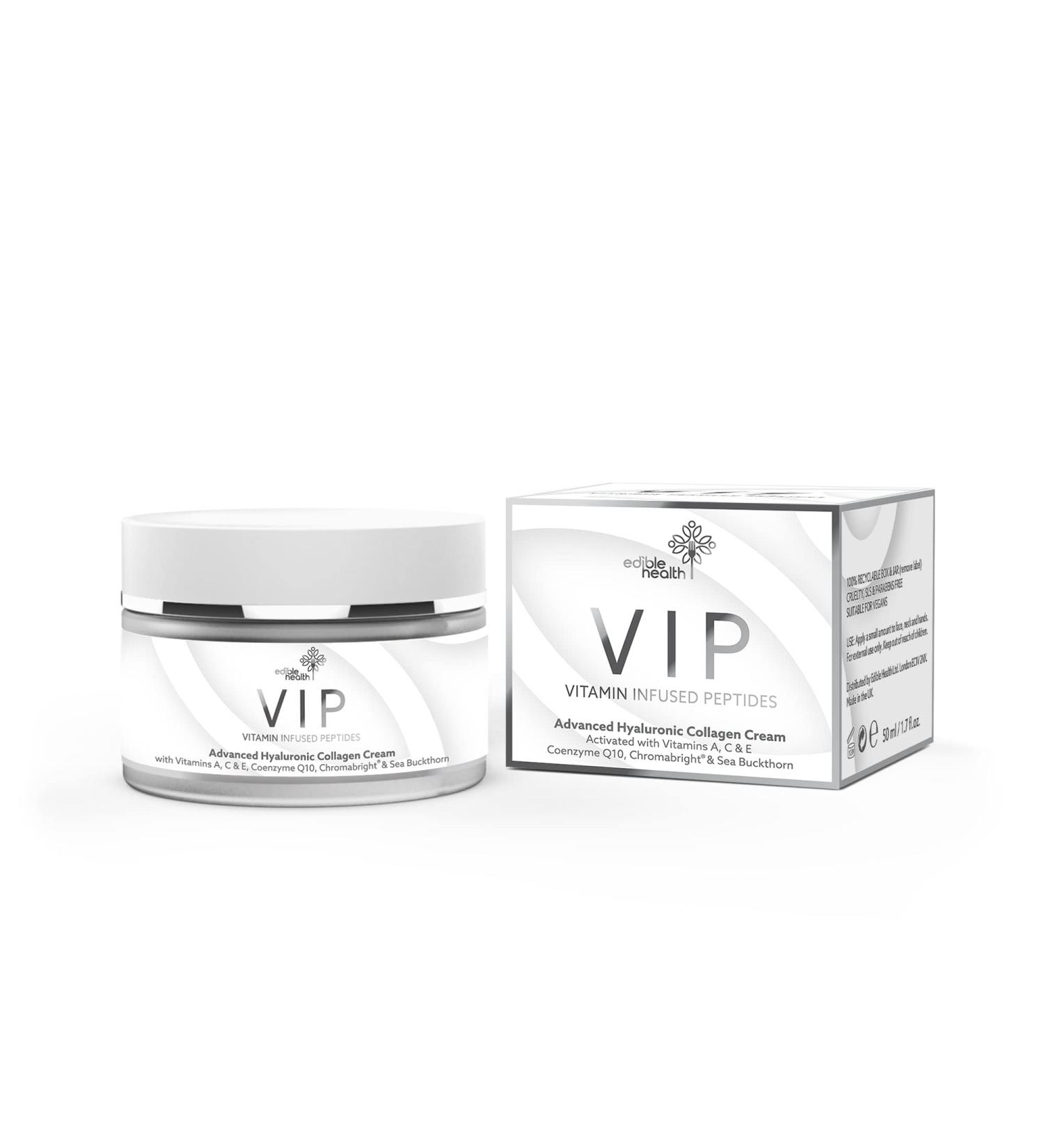 Vitamin Infused Peptides. Advanced Anti-Ageing Collagen Cream + Hyaluronic Acid. Day & Night cream. Brightening & Hydrating Vegan Collagen Moisturiser. Vitamin A C E. 50ml - Buy Online on GoSupps.com